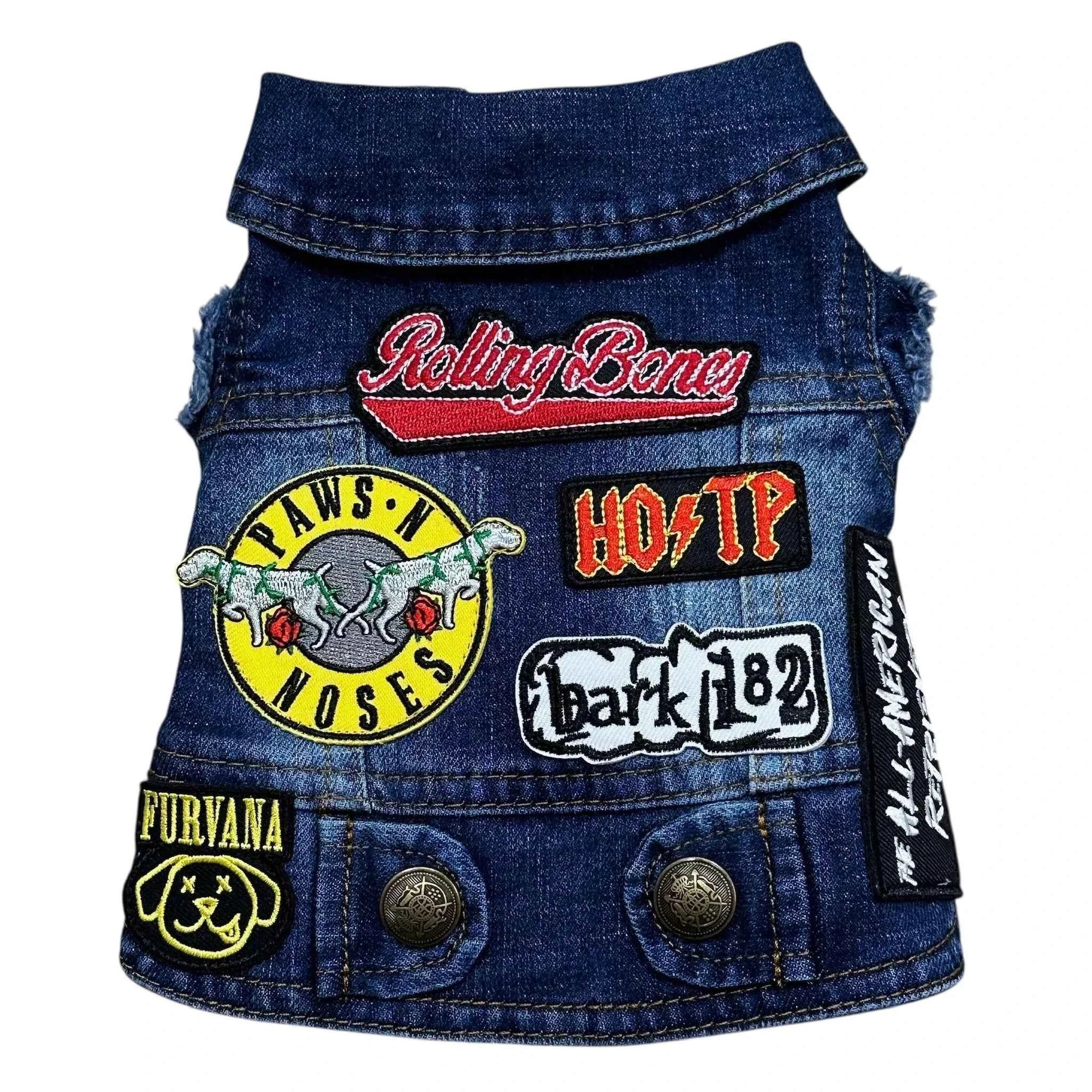 Heads or Tails Pup Ruff & Roll Denim Dog Vest