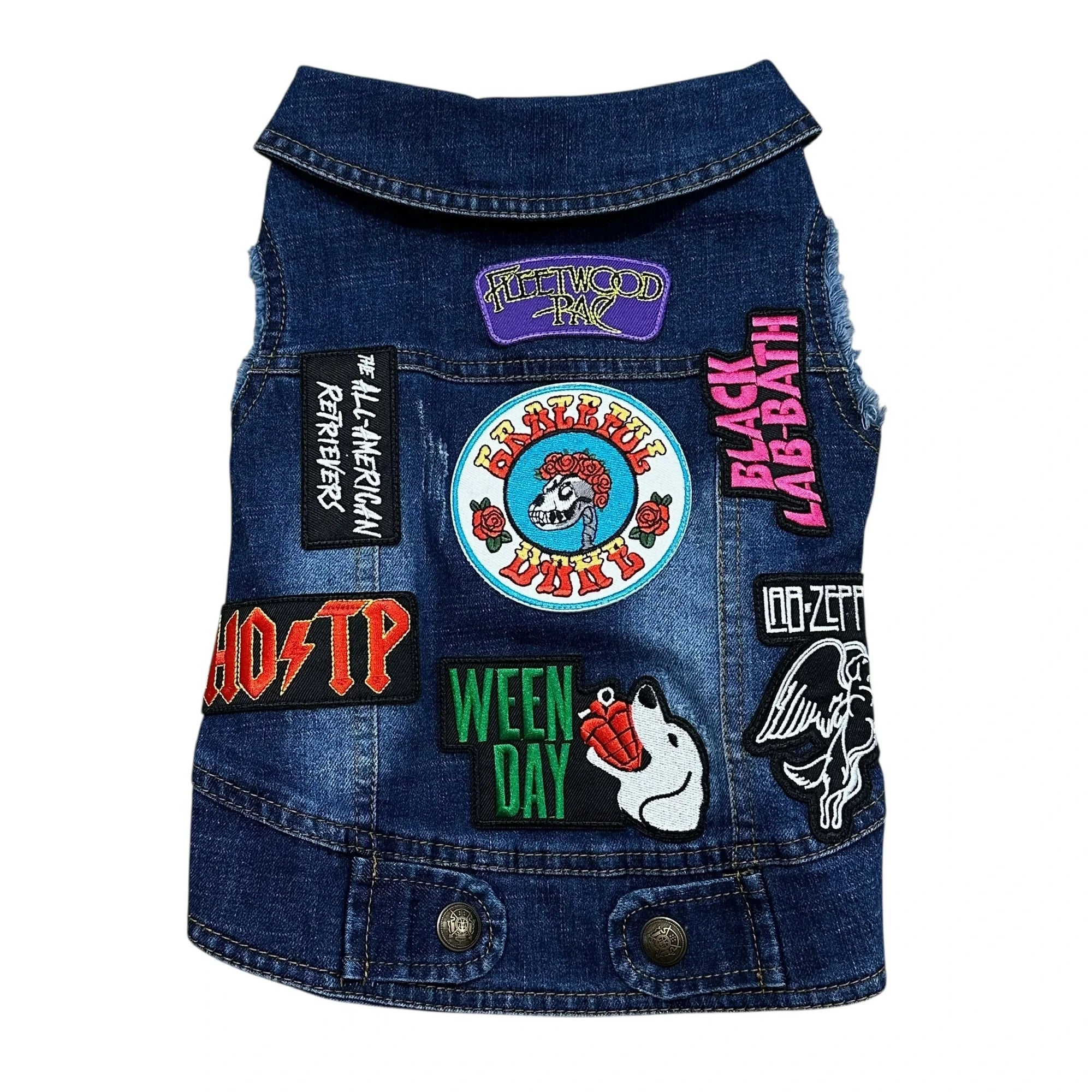 Heads or Tails Pup Ruff & Roll Denim Dog Vest