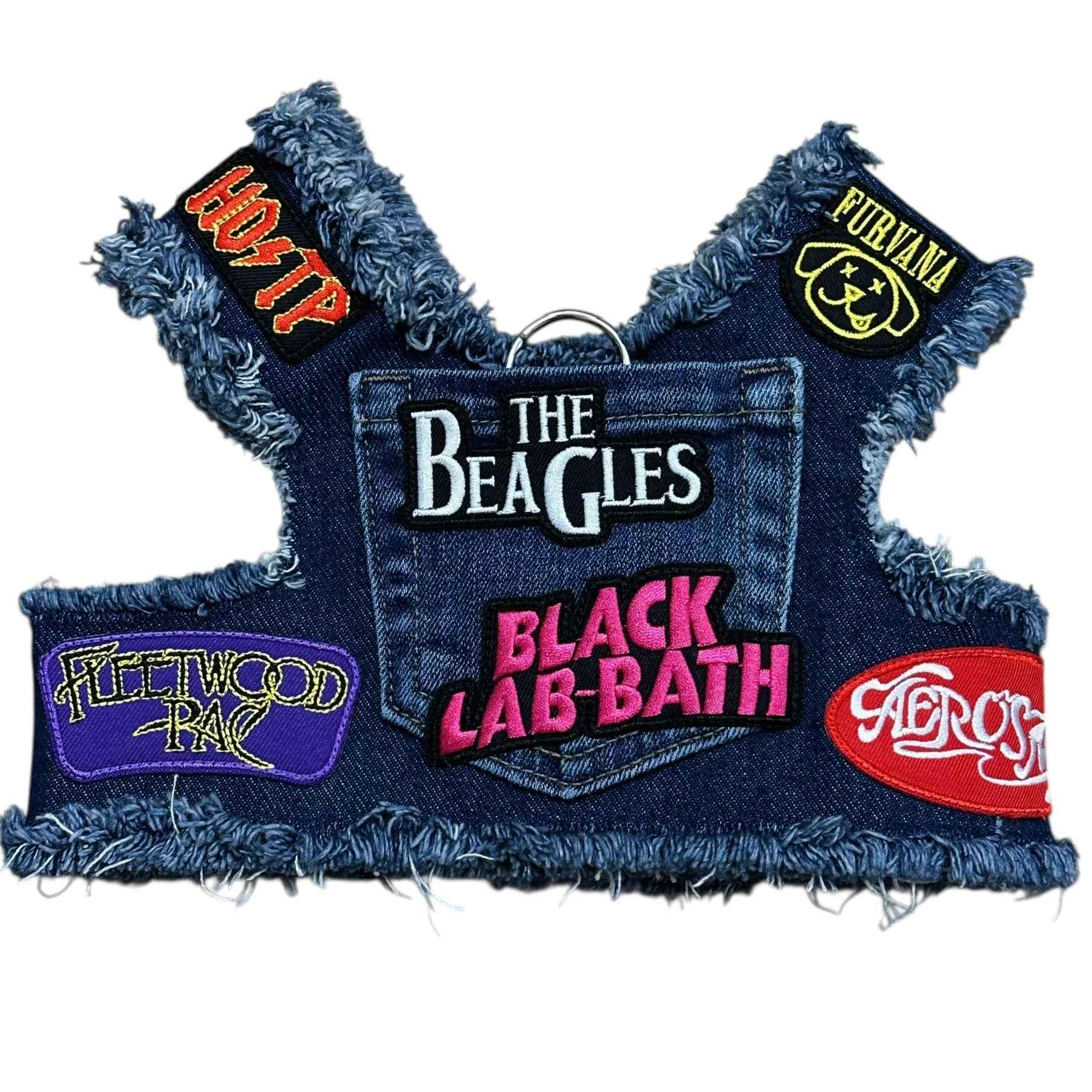 Heads or Tails Pup Ruff & Roll Denim 13 Oz. Double Denim American Heritage Craft Dog Harness