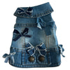 Heads or Tails Pup Denim Bow Dog Vest