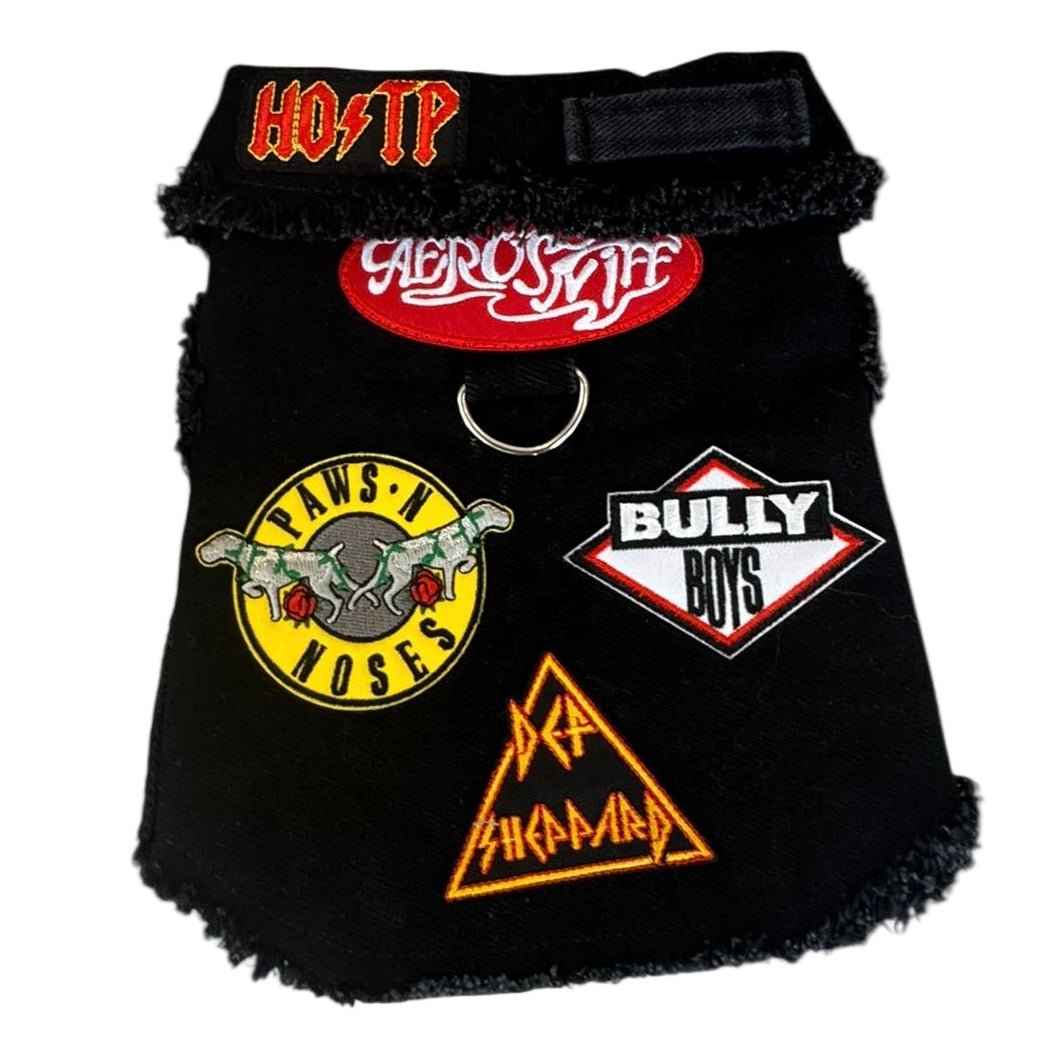 Heads or Tails Pup Ruff and Roll Denim Jacket Dog Vest