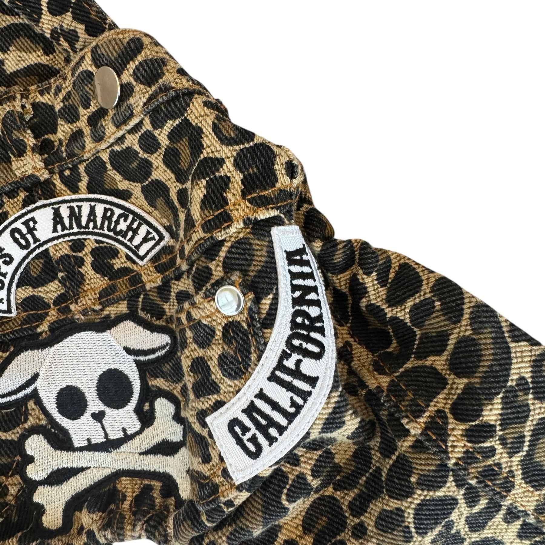 Heads or Tails Pup Animal Print Pups of Anarchy Dog Overalls