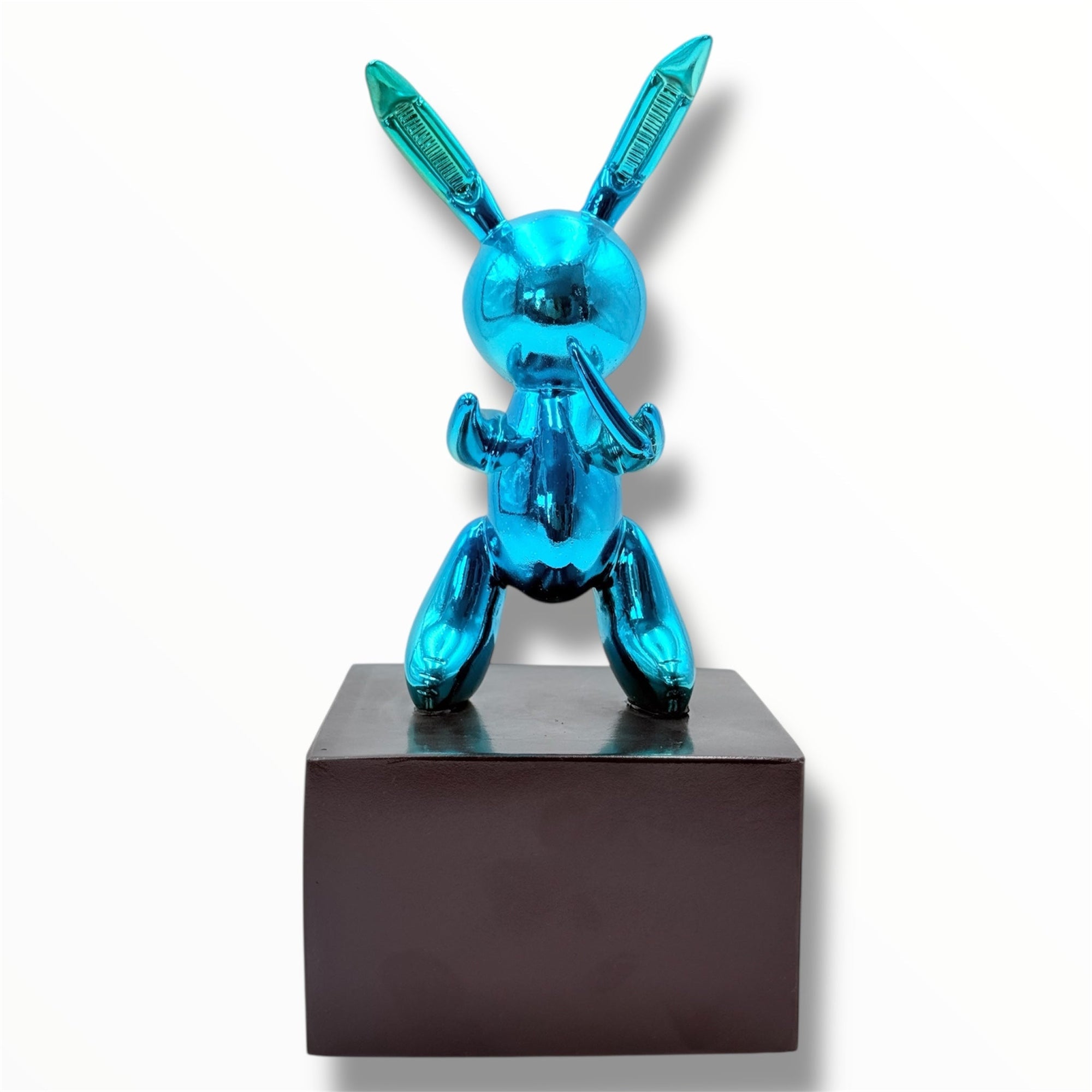 And Iconic Small Balloon Rabbit Sculpture Blue Chrome Style