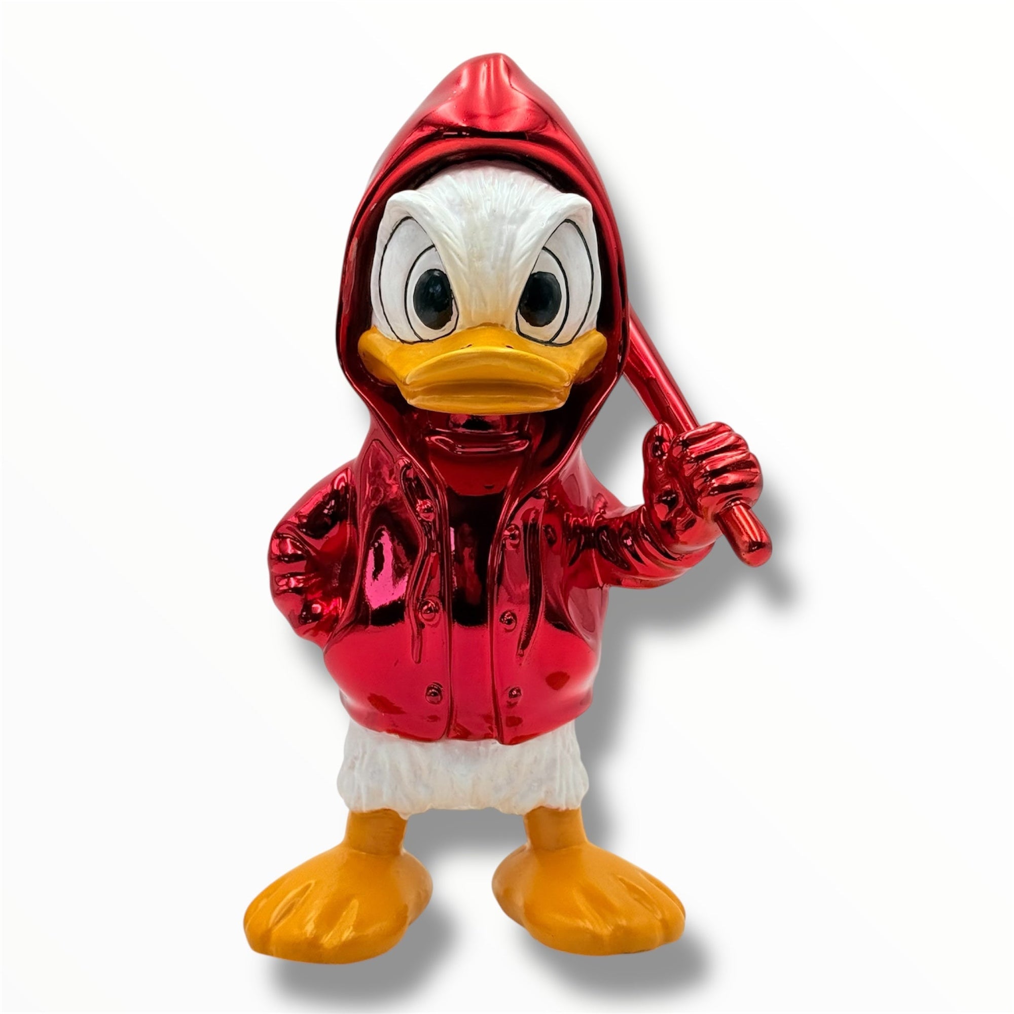 And Iconic Duxx Red Chrome Pop Art Duck Sculpture
