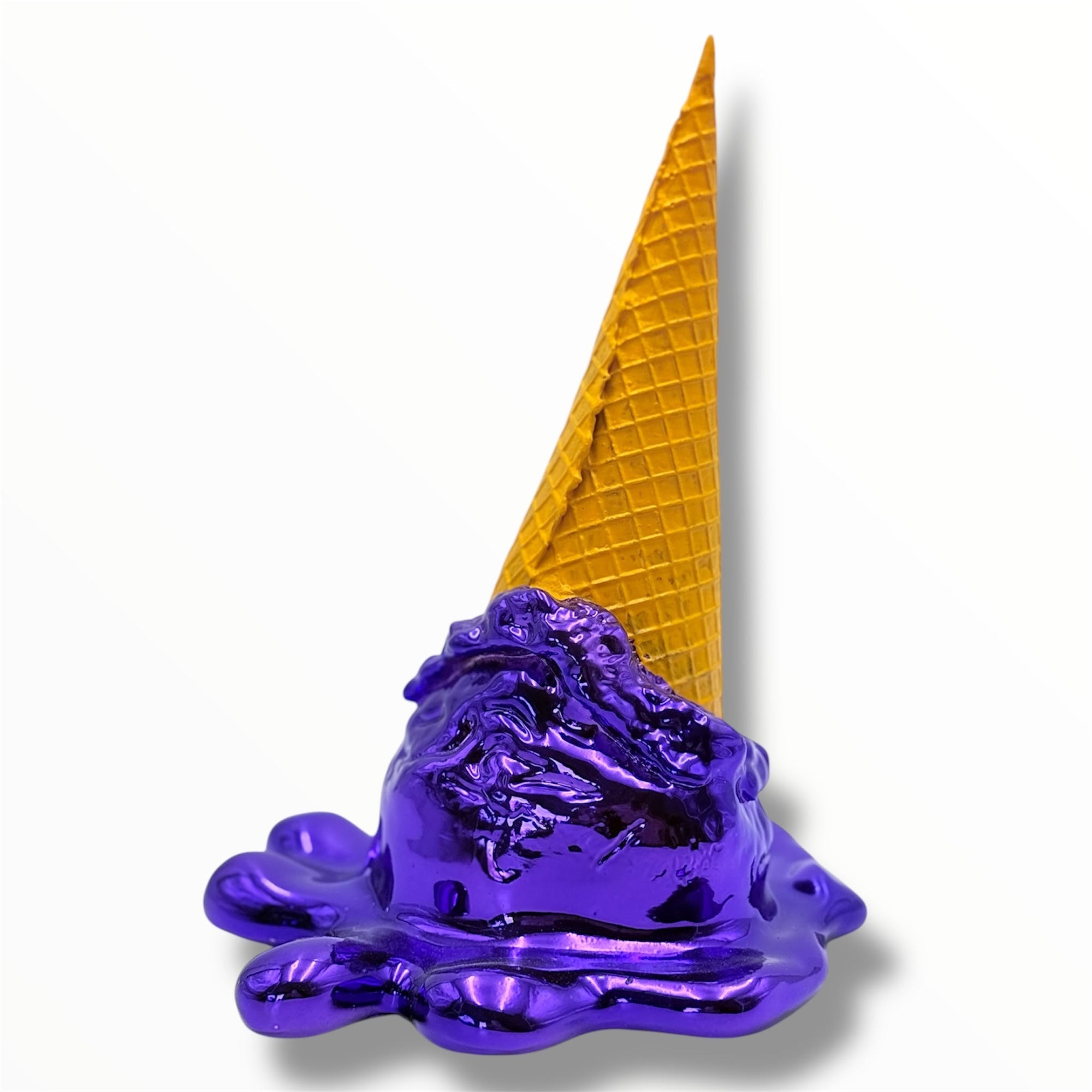 And Iconic Oops! No.1 Melting Ice Cream Sculpture Purple Chrome Style