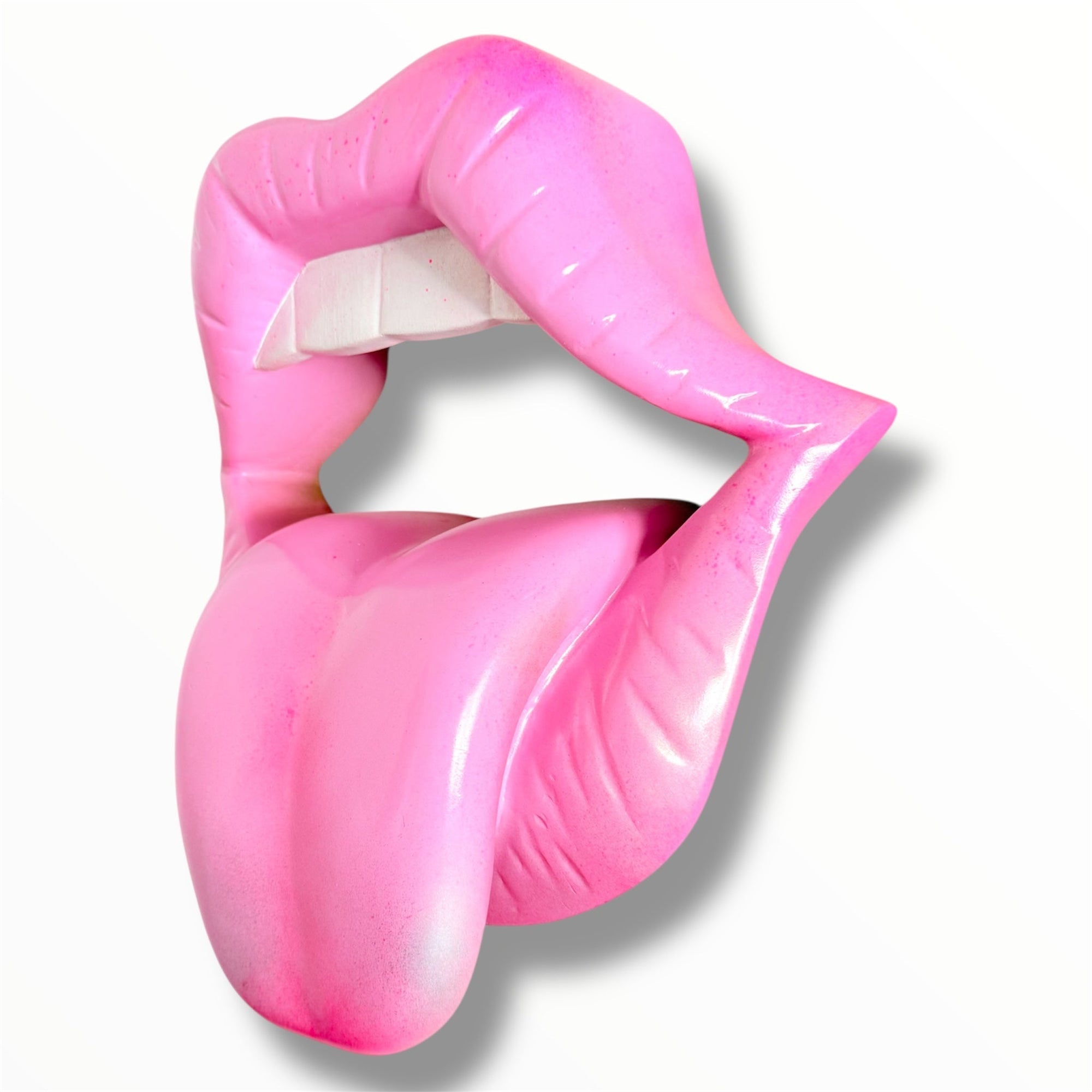 And Iconic Pink Neon Kiss Wall Sculpture