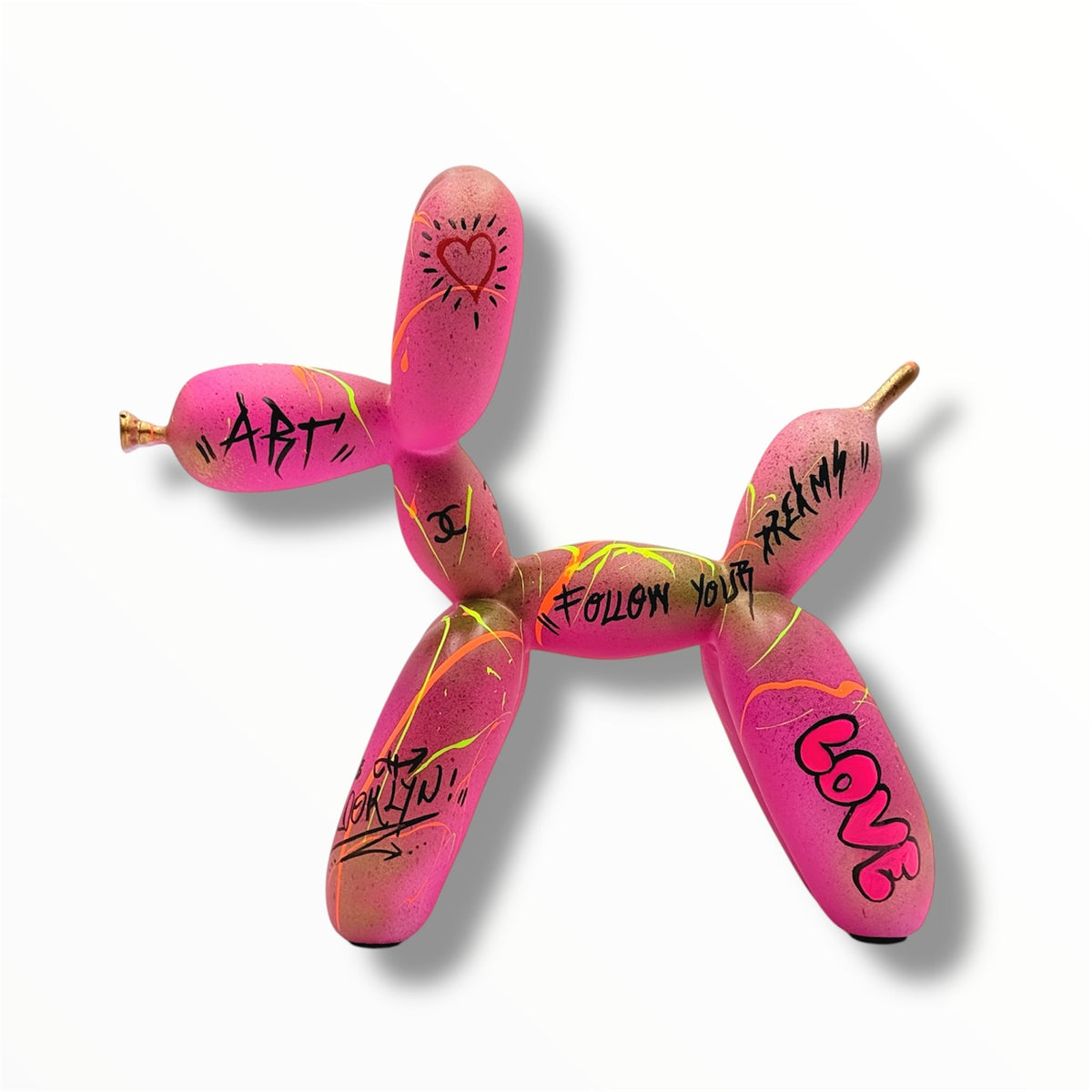 And Iconic Pink Balloon Dog Follow Your Dreams Sculpture