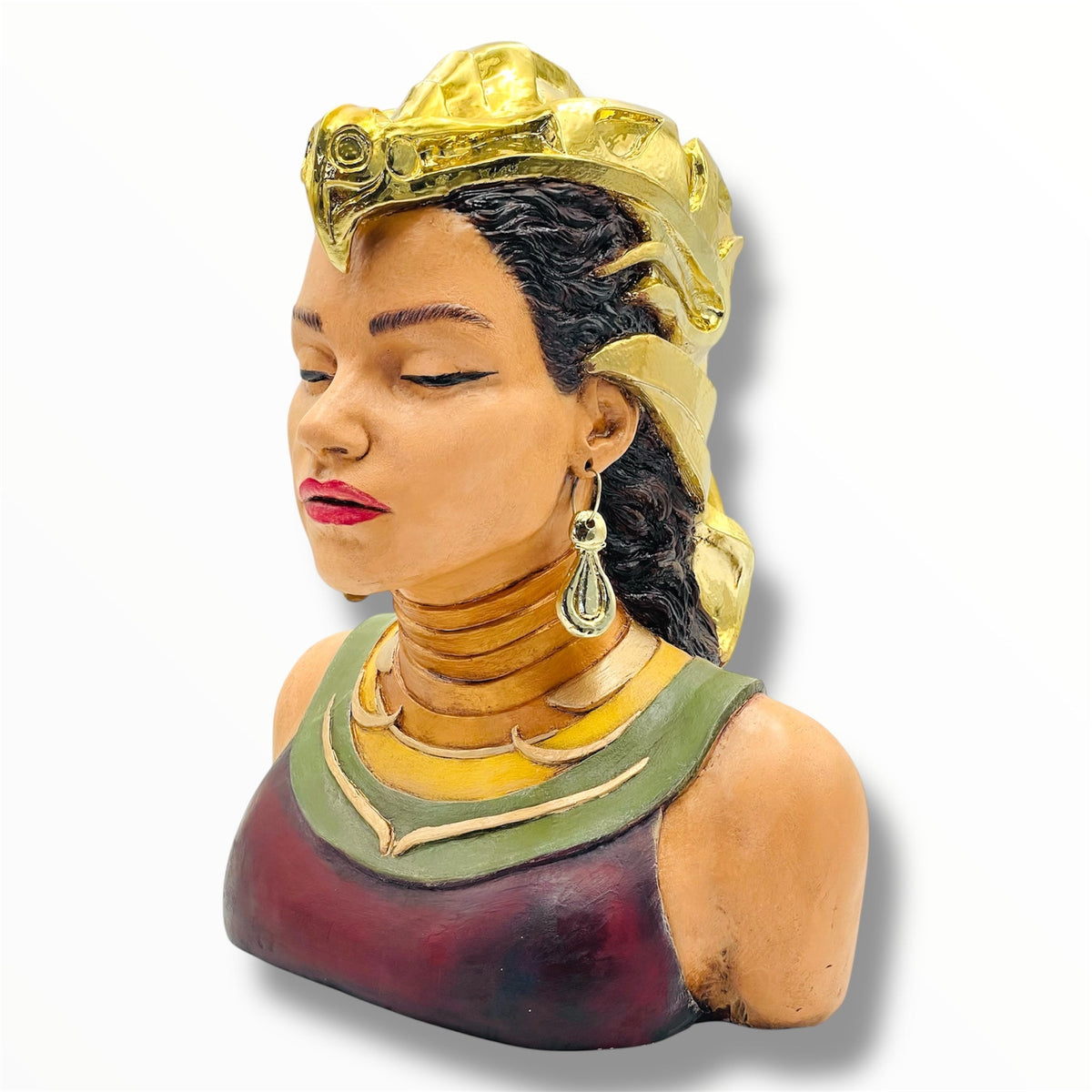 And Iconic Dryope Sculpture Gold Chrome Helmet
