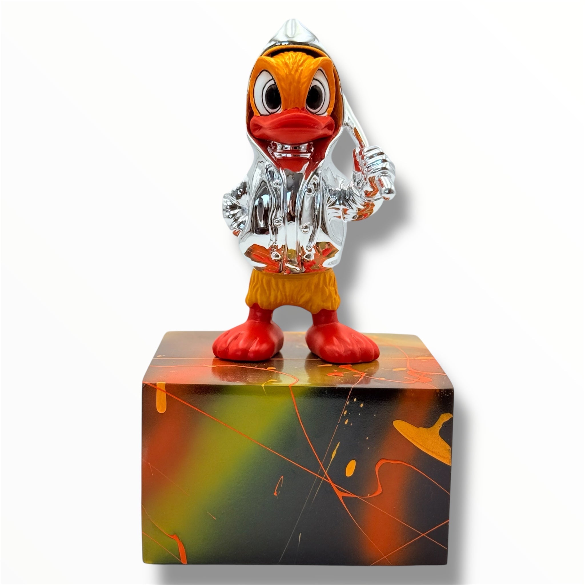Duck Sculpture - Silver Chrome Jacket by HT Animal Supply - silver chrome jacket duck sculpture, product image 1