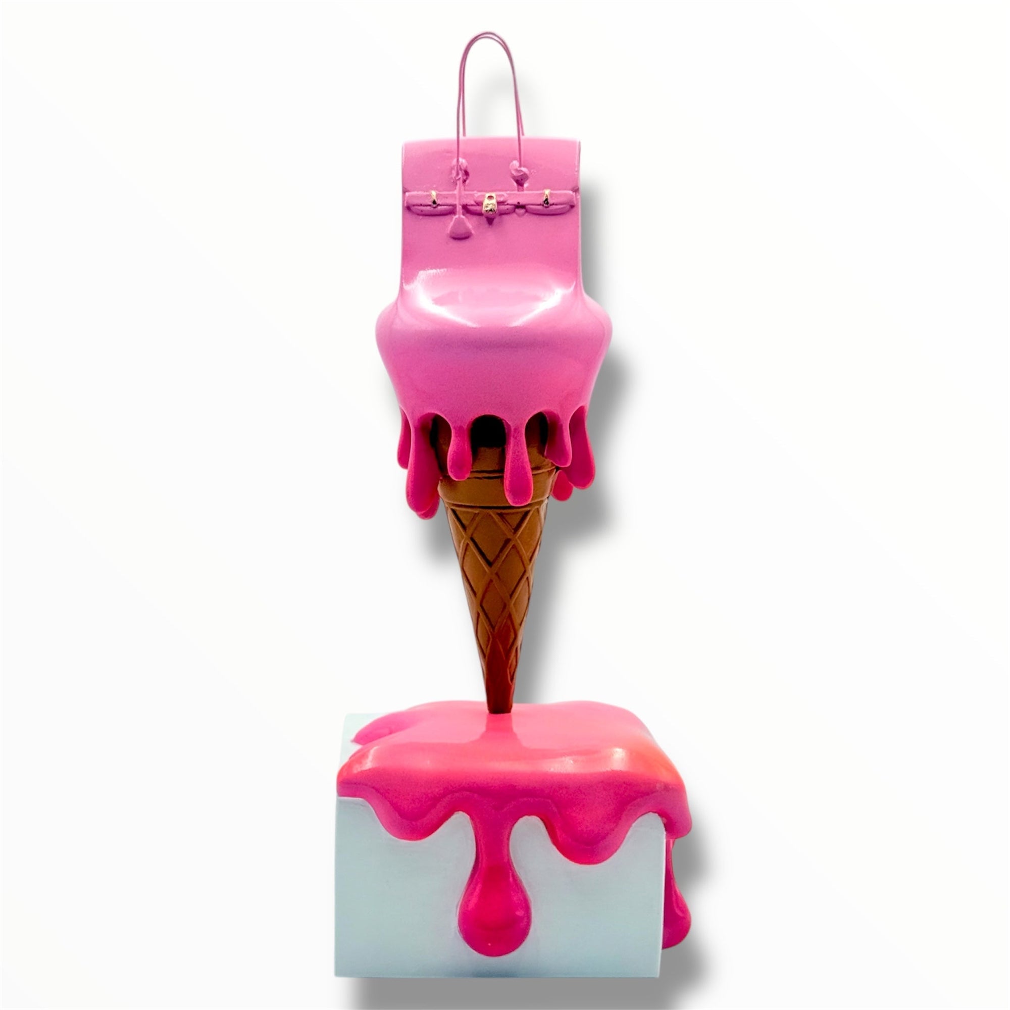 And Iconic Melty Bag Sculpture Light and Neon Pink Style