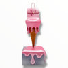 Melty Bag Sculpture - Metallic Pink & Grey Edition