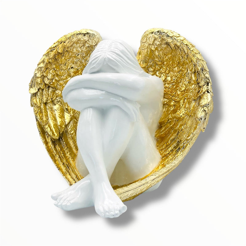 Angel Sculpture - Gold Chrome Wings by HT Animal Supply - gold chrome wings angel sculpture, product image 1