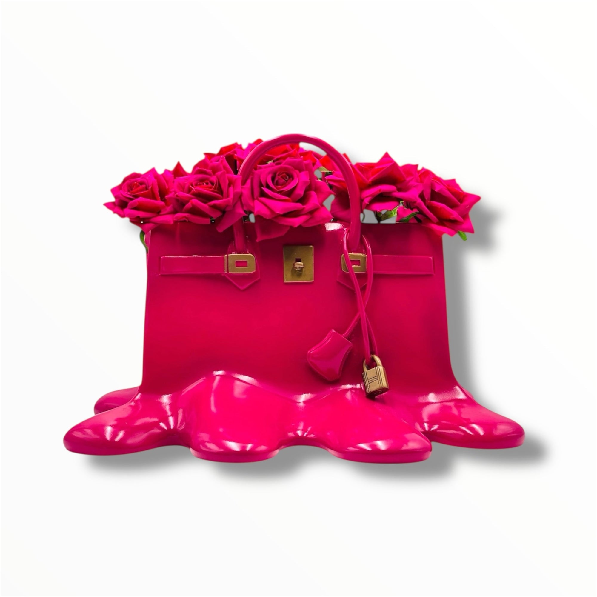 And Iconic Sugar Bag Vase Fuchsia Melting Design