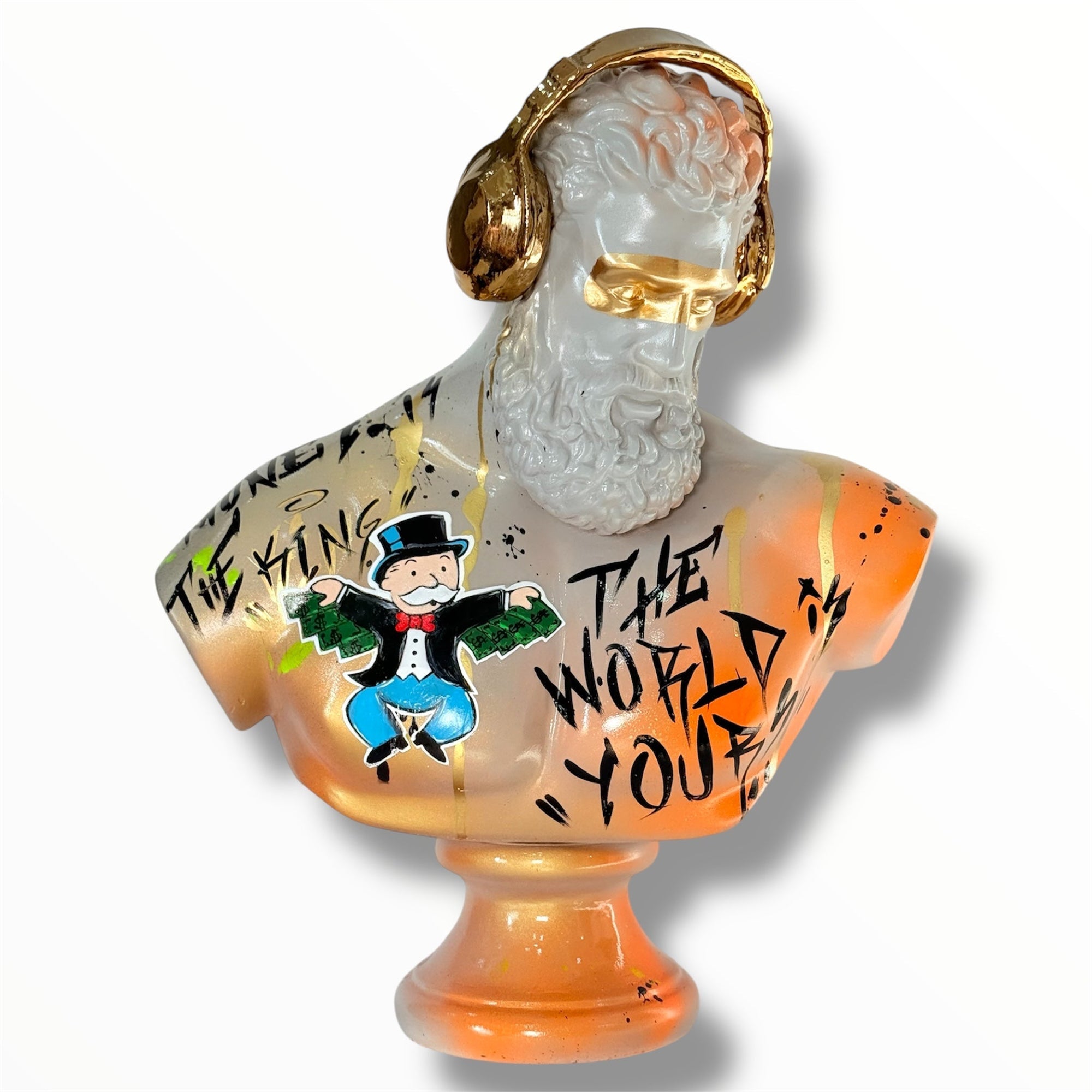 And Iconic Hercules Sculpture Flying Graffiti Pop Art Style