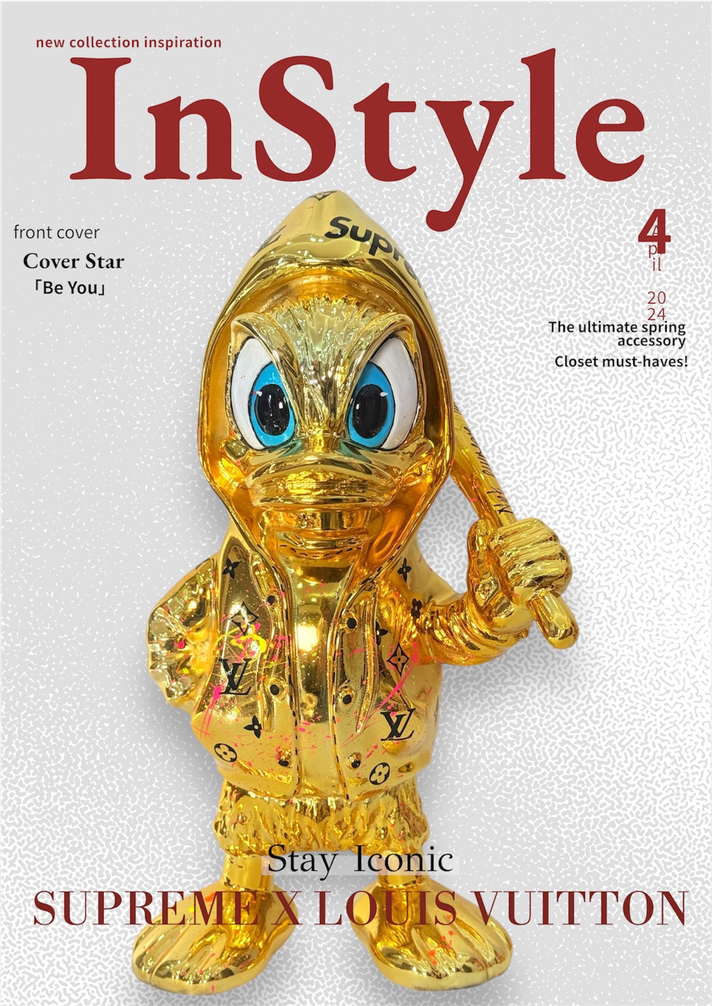 And Iconic Duxx Duck Gold Chrome Luxury Pattern Sculpture