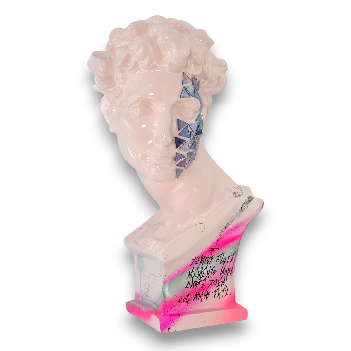 And Iconic Giuliano de Medici Bust Mirror Mosaic Neon Style