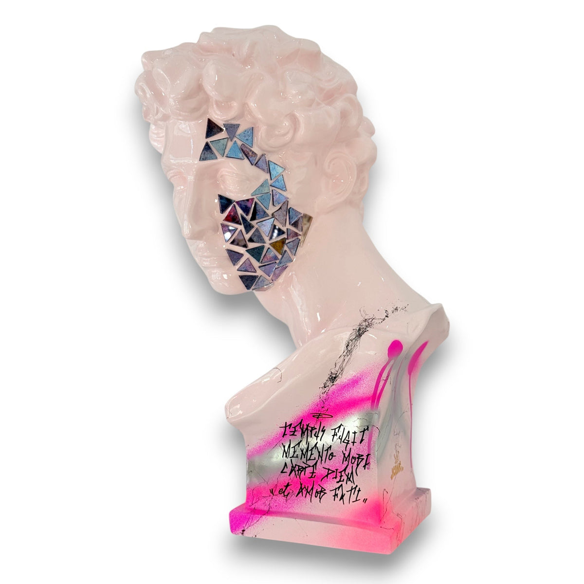 And Iconic Giuliano de Medici Bust Mirror Mosaic Neon Style