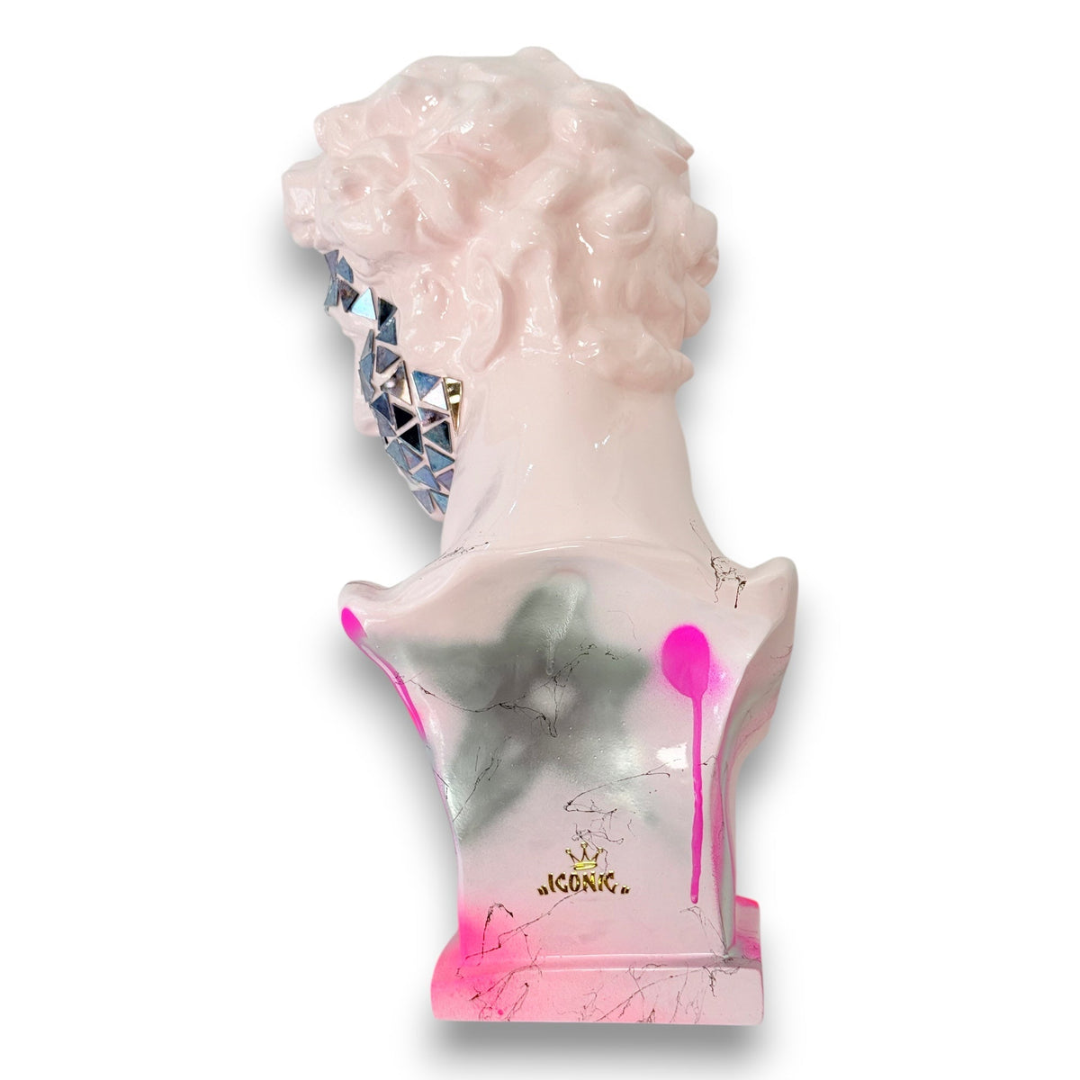 And Iconic Giuliano de Medici Bust Mirror Mosaic Neon Style