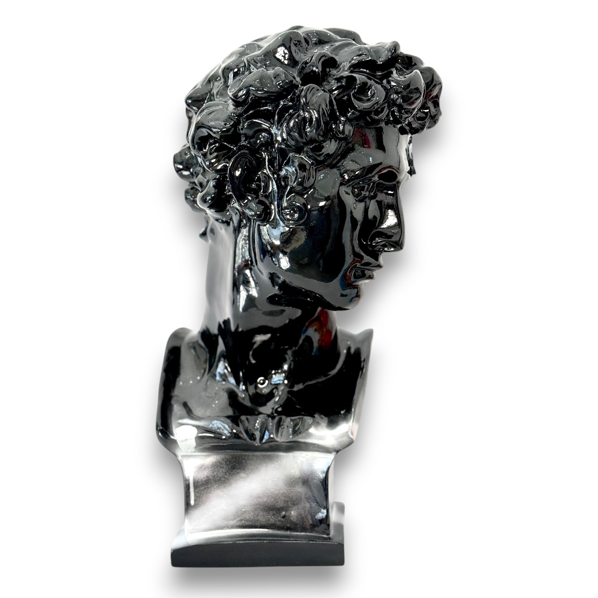 Giuliano de' Medici Bust - Black Mirror Mosaic Edition Black; Red Designer-Inspired Decor Sculpture image 3 - HT Animal Supply