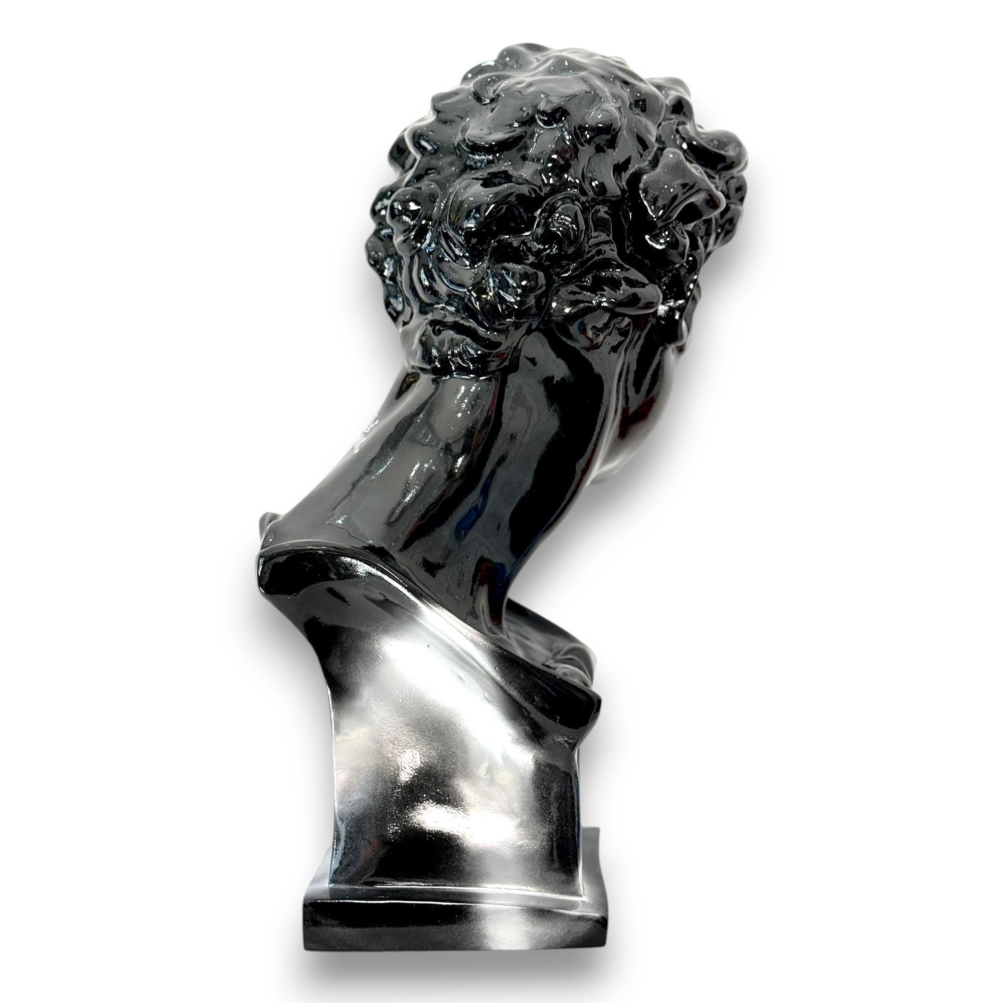 Giuliano de' Medici Bust - Black Mirror Mosaic Edition Black; Red Designer-Inspired Decor Sculpture image 4 - HT Animal Supply