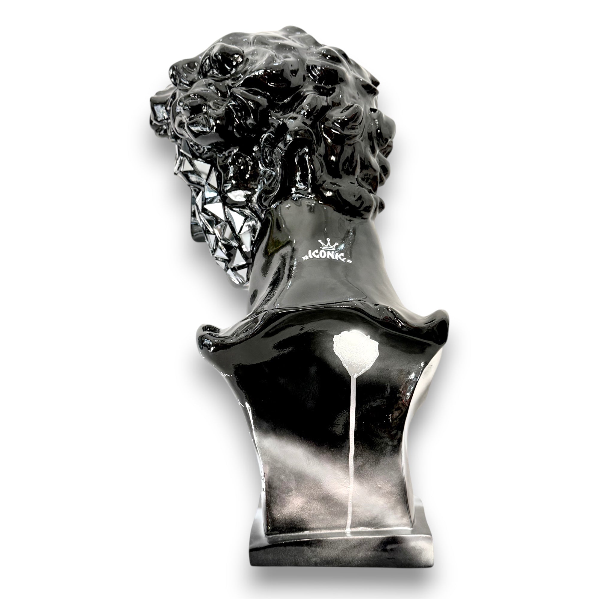Giuliano de' Medici Bust - Black Mirror Mosaic Edition Black; Red Designer-Inspired Decor Sculpture image 5 - HT Animal Supply