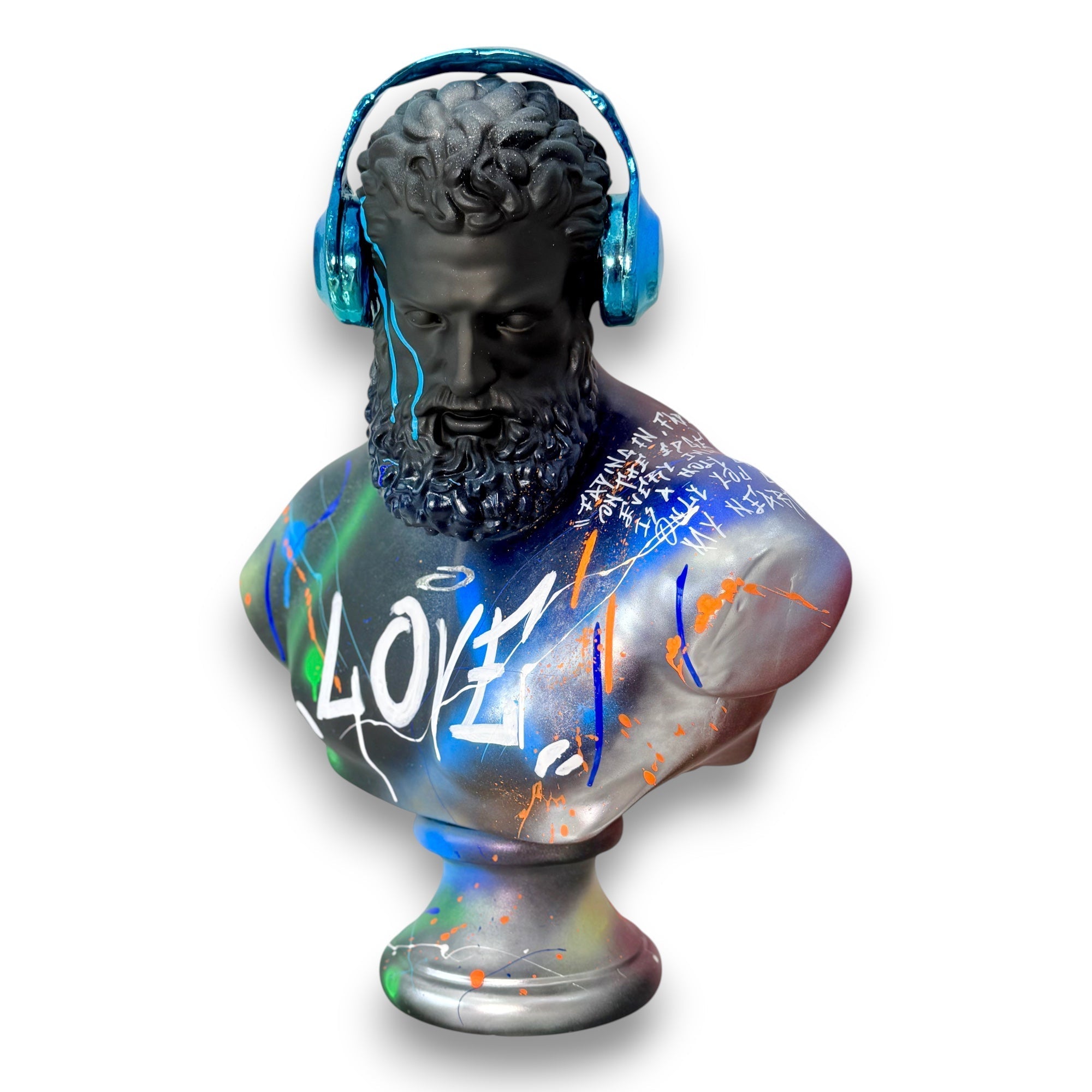 DJ Hercules Statue 60cm - Love Graffiti Edition Red Designer-Inspired Decor Sculpture image 2 - HT Animal Supply