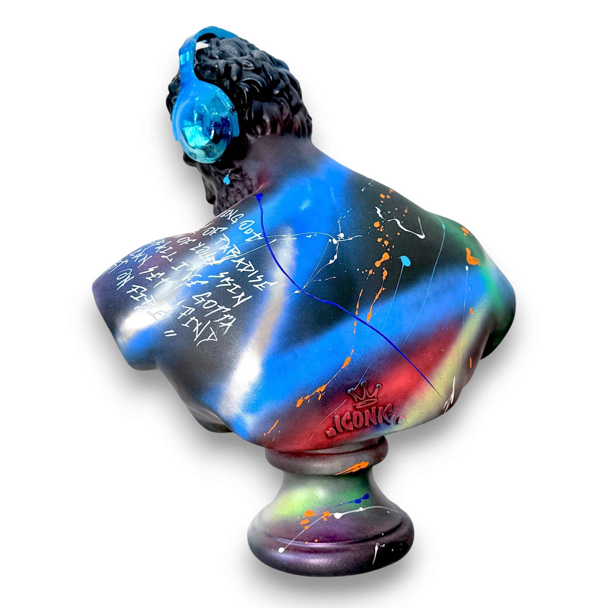DJ Hercules Statue 60cm - Love Graffiti Edition Red Designer-Inspired Decor Sculpture image 4 - HT Animal Supply