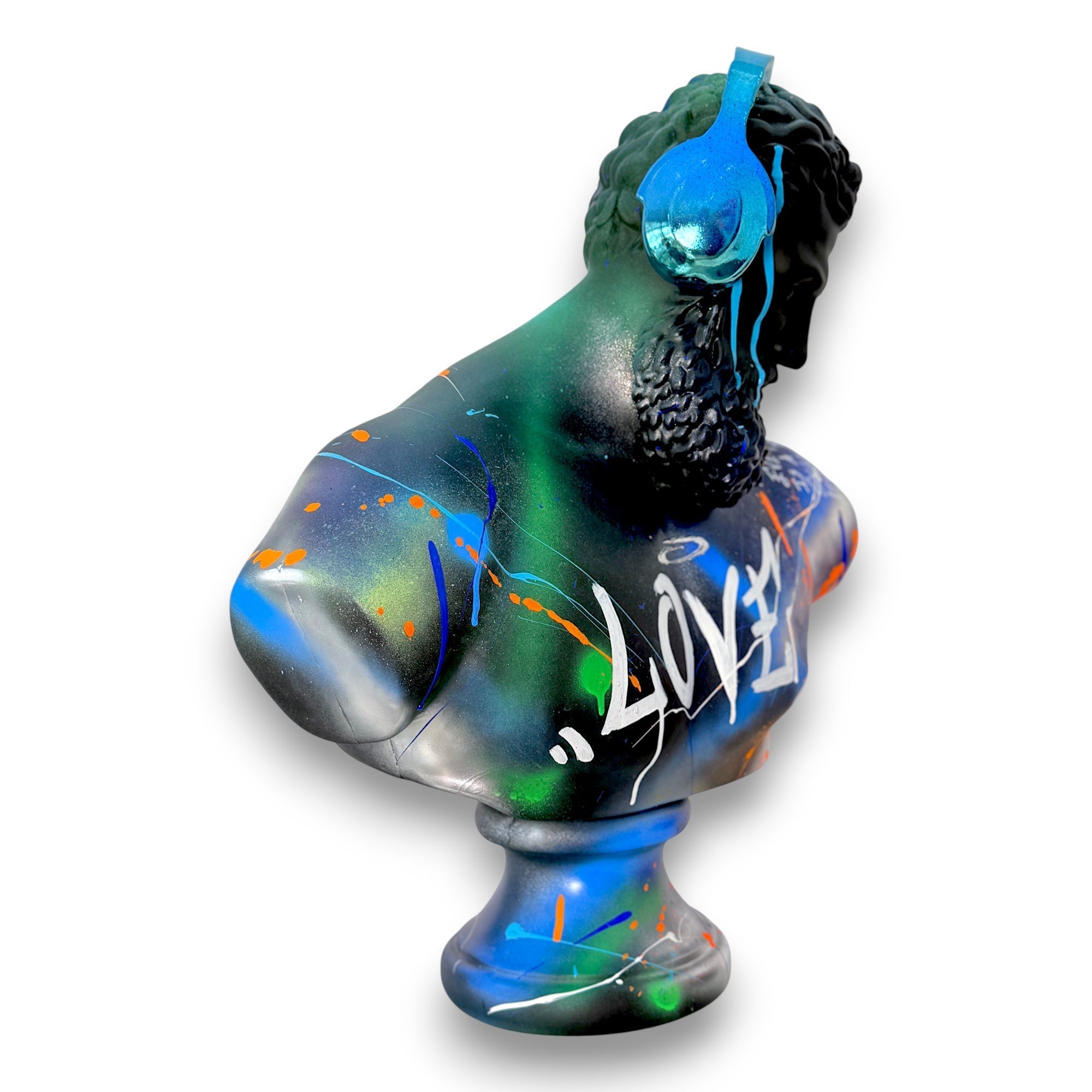 DJ Hercules Statue 60cm - Love Graffiti Edition Red Designer-Inspired Decor Sculpture image 5 - HT Animal Supply