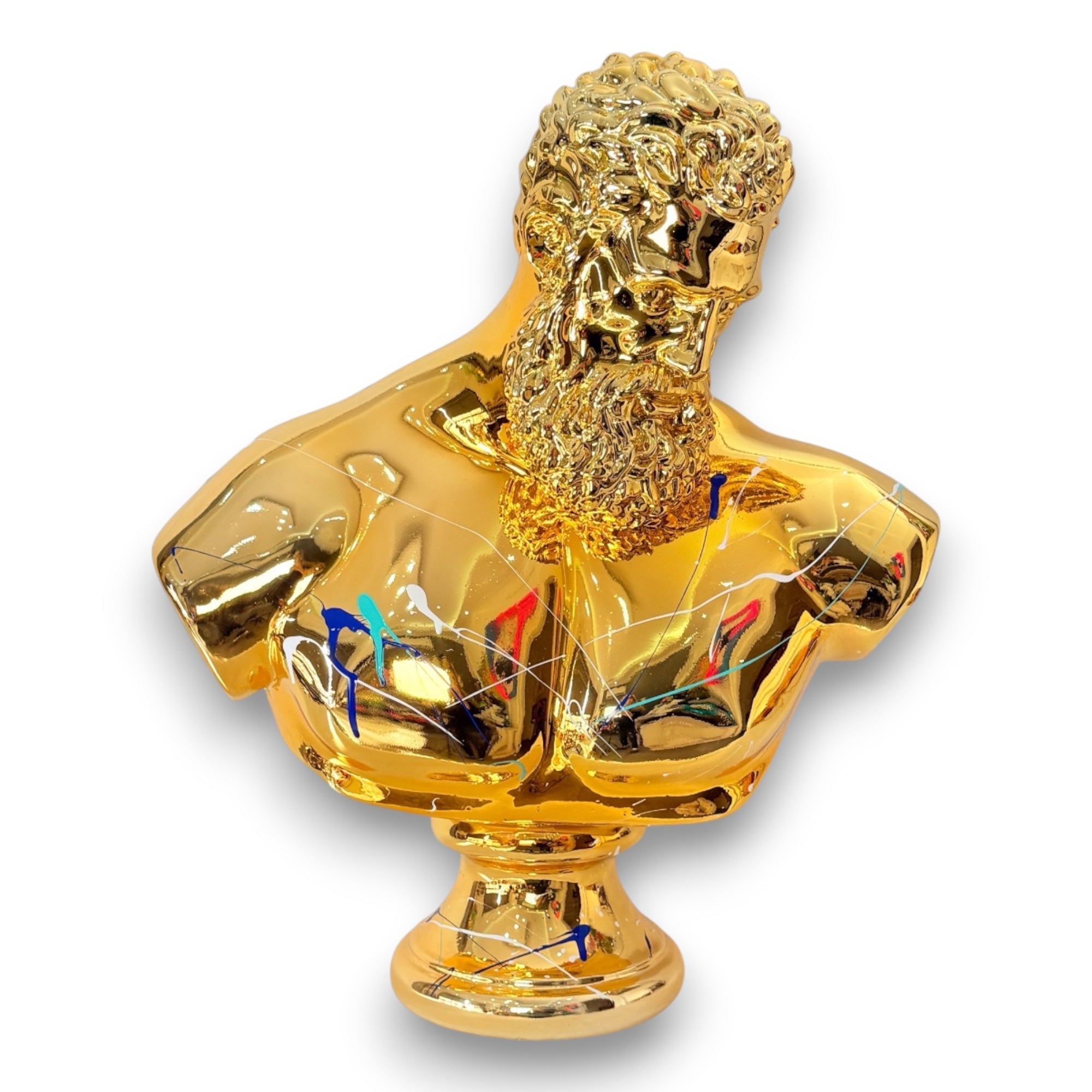 And Iconic Hercules Sculpture 60cm Gold Chrome Style