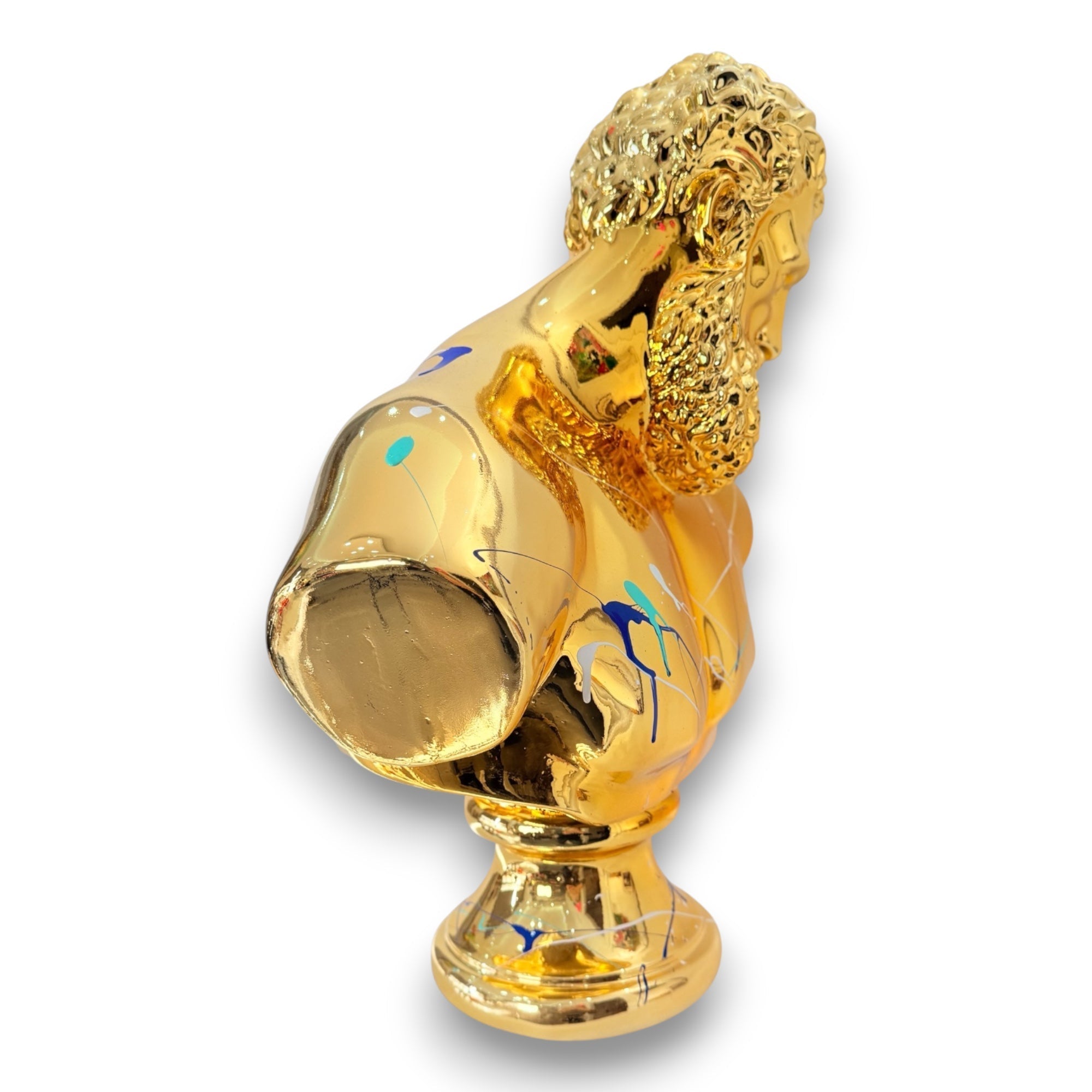 And Iconic Hercules Sculpture 60cm Gold Chrome Style