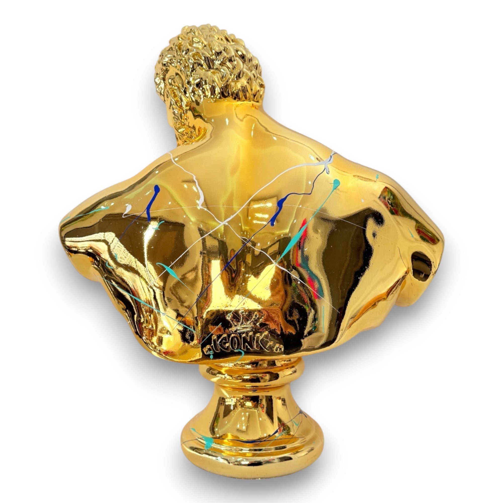 And Iconic Hercules Sculpture 60cm Gold Chrome Style