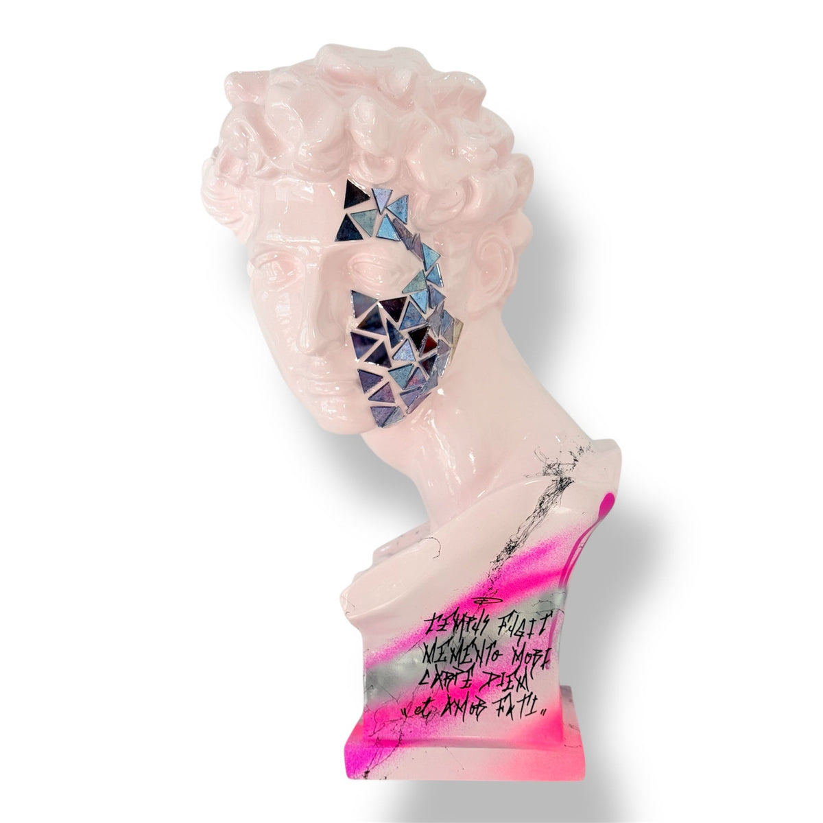 And Iconic Giuliano de Medici Bust Mirror Mosaic Neon Style