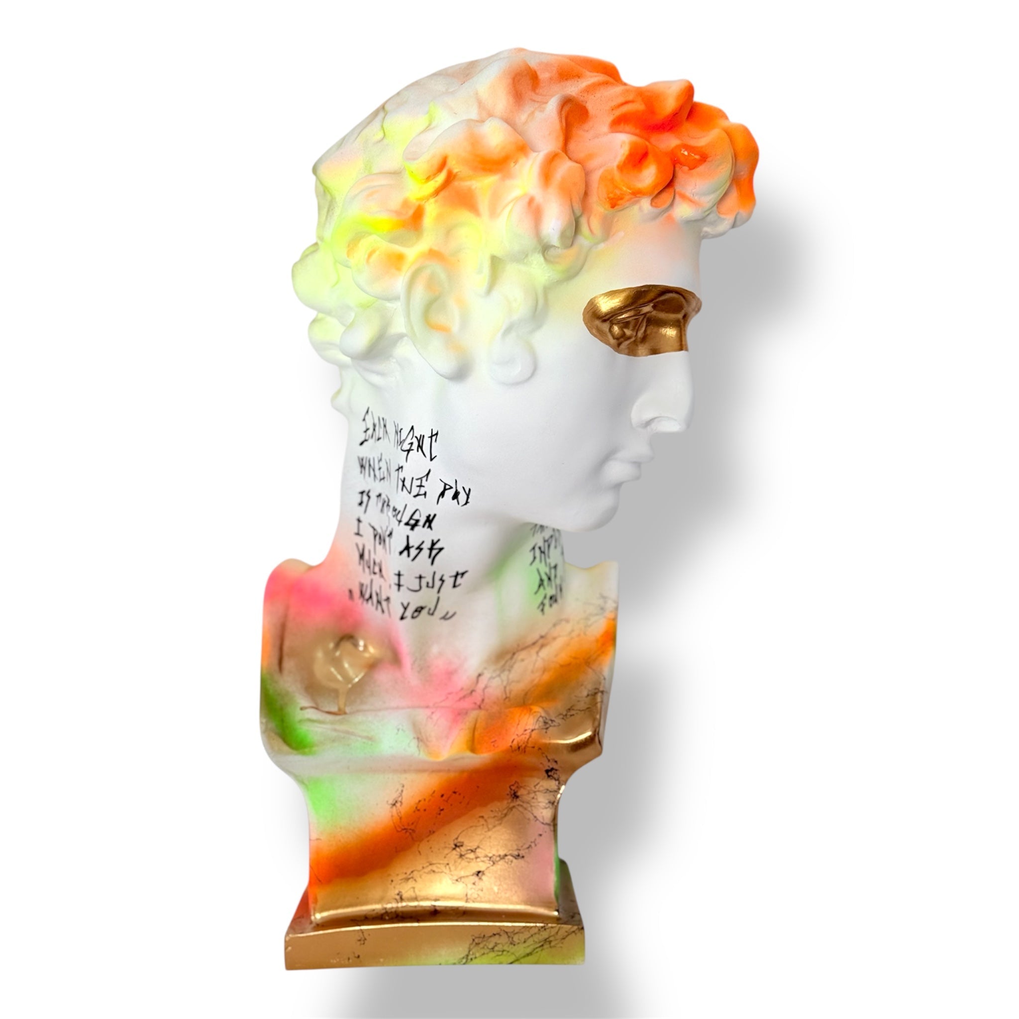 Neon Giuliano de' Medici Bust - Love Graffiti Edition Red Designer-Inspired Decor Sculpture image 2 - HT Animal Supply