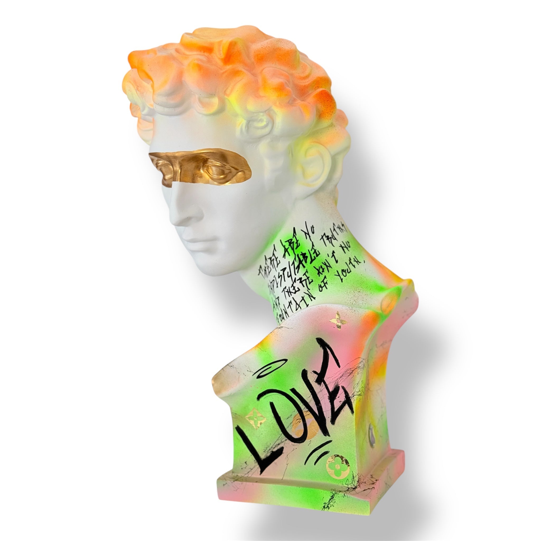 Neon Giuliano de' Medici Bust - Love Graffiti Edition Red Designer-Inspired Decor Sculpture image 3 - HT Animal Supply