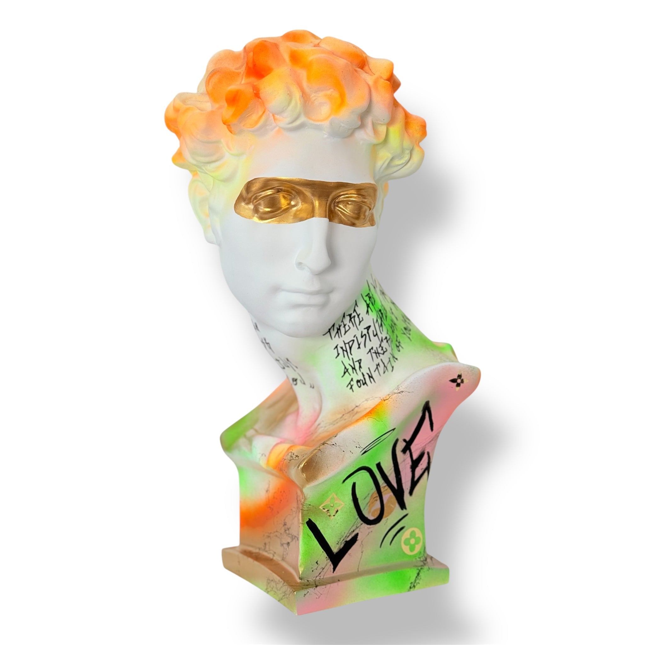 Neon Giuliano de' Medici Bust - Love Graffiti Edition Red Designer-Inspired Decor Sculpture image 4 - HT Animal Supply