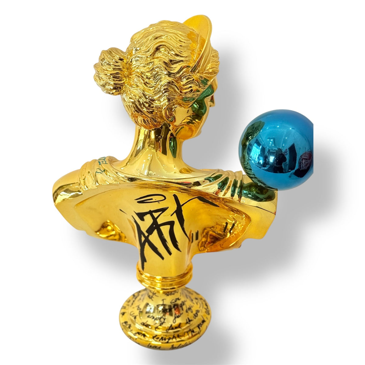 And Iconic Gold Chrome Artemis Sculpture Graffiti Pop Art Goddess Statue