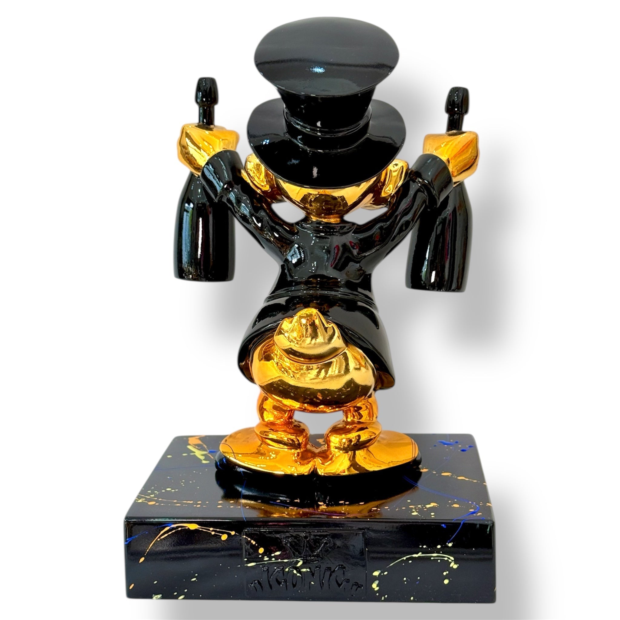 Scrooge McDuck Champagne Sculpture - Gold Chrome Celebration Edition Gold; Red Chrome Decor Sculpture image 4 - HT Animal Supply