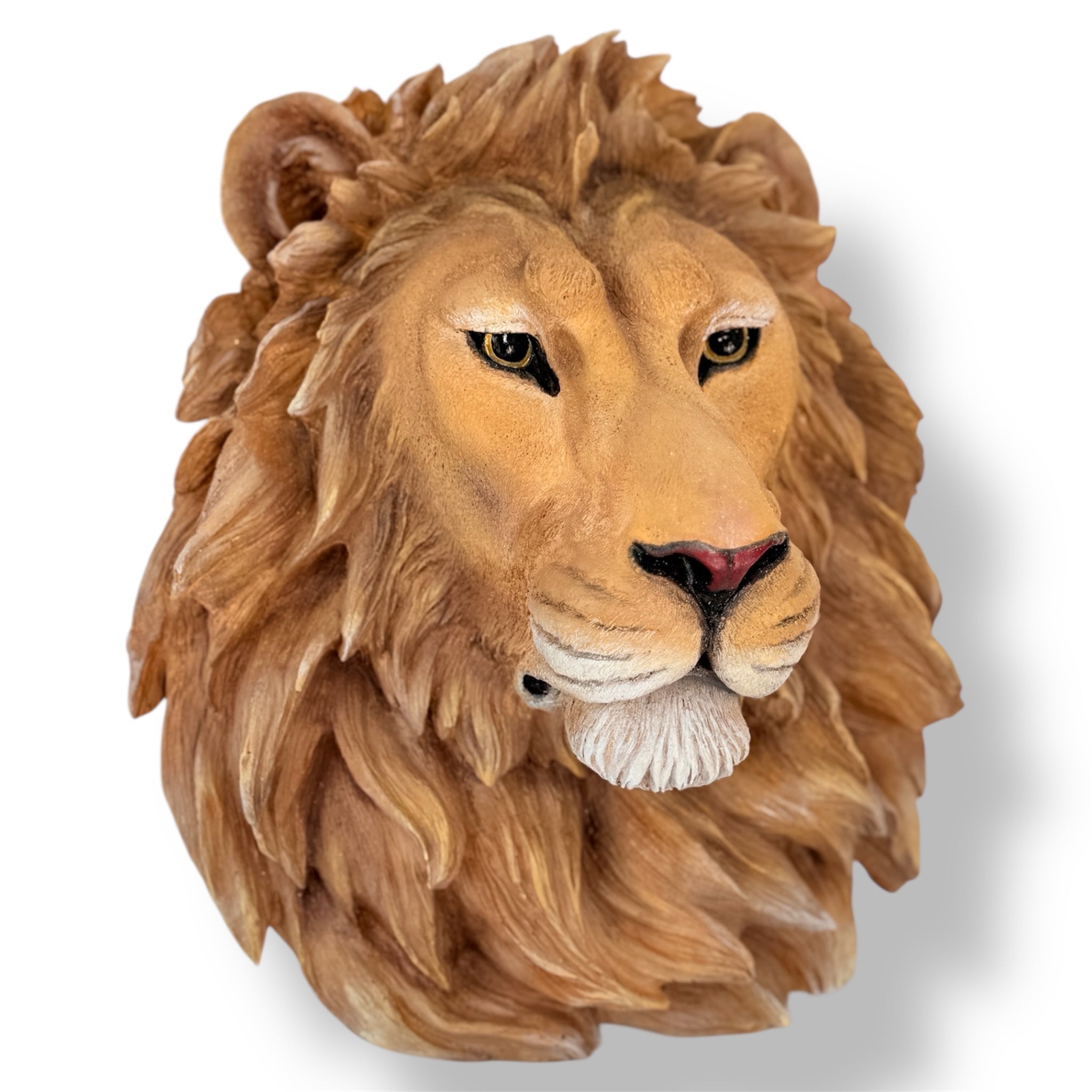 Lion Head Wall Sculpture - Statement Wall Art Decor Red Designer-Inspired Decor Sculpture image 3 - HT Animal Supply