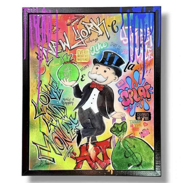 And Iconic Love and Money Graffiti Canvas Wall Art