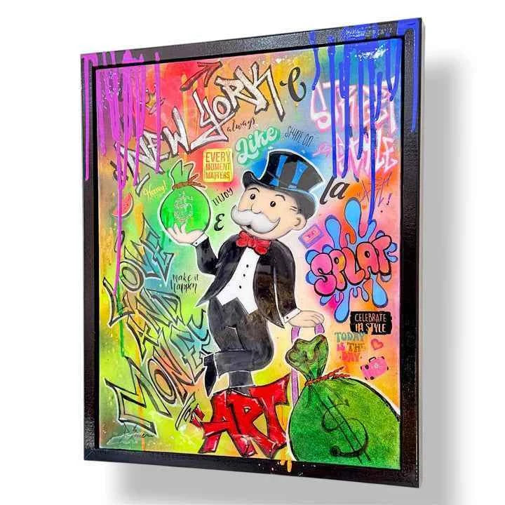 And Iconic Love and Money Graffiti Canvas Wall Art