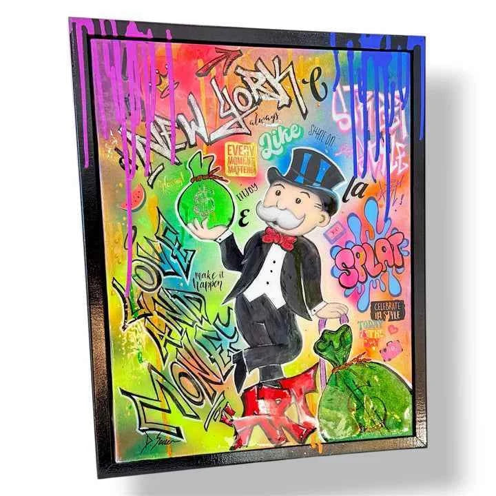 And Iconic Love and Money Graffiti Canvas Wall Art