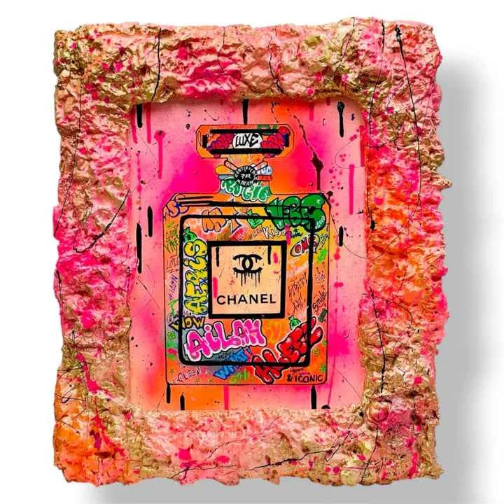 And Iconic Pink Perfume Bottle Graffiti Wall Art
