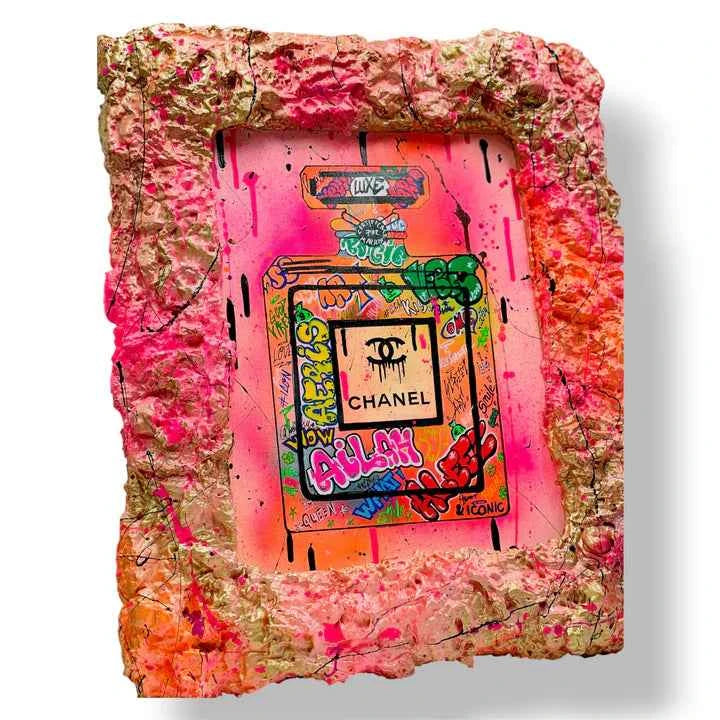 And Iconic Pink Perfume Bottle Graffiti Wall Art