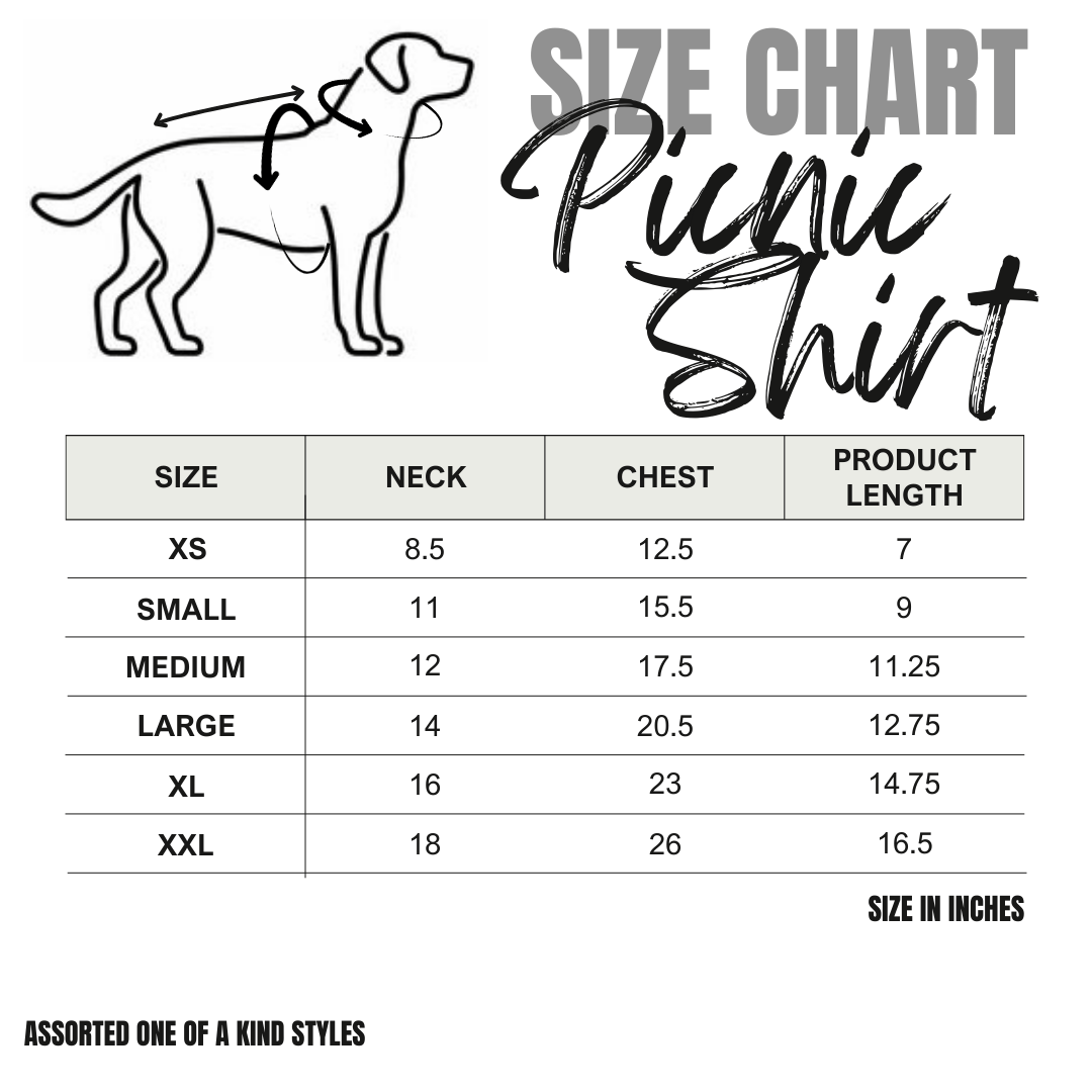 Heads or Tails Pup Gingham Picnic Dog Shirt