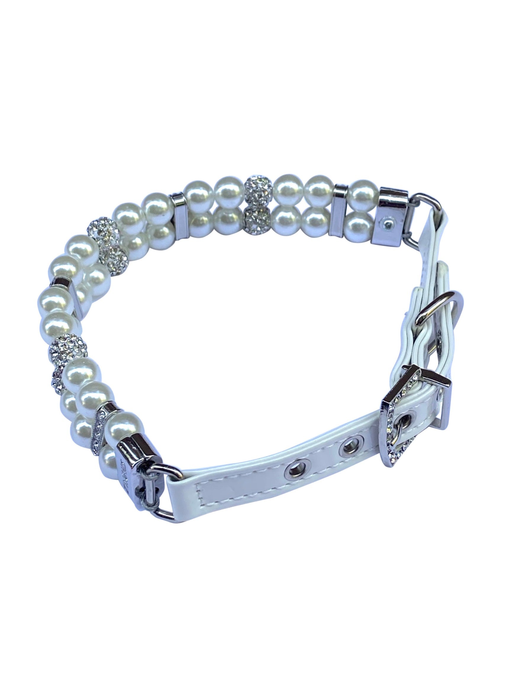 Sparkle & Pearl Dog Collar, Ivory