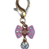 Tiny Pink Bow w/ Diamond Dog Collar Charm