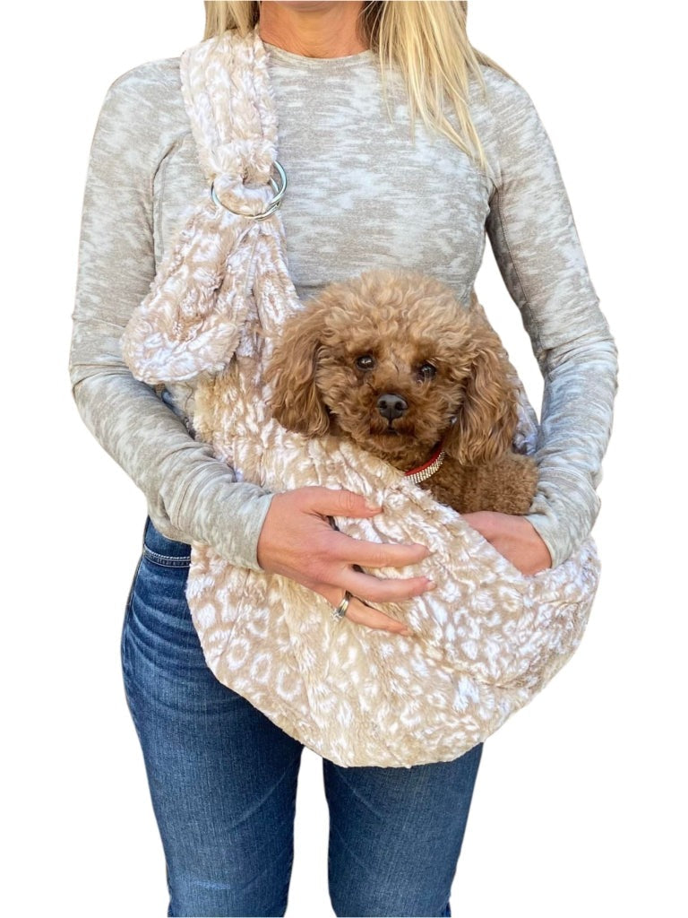 Furbaby Adjustable Sling Bag, Ocelot Cappuccino
