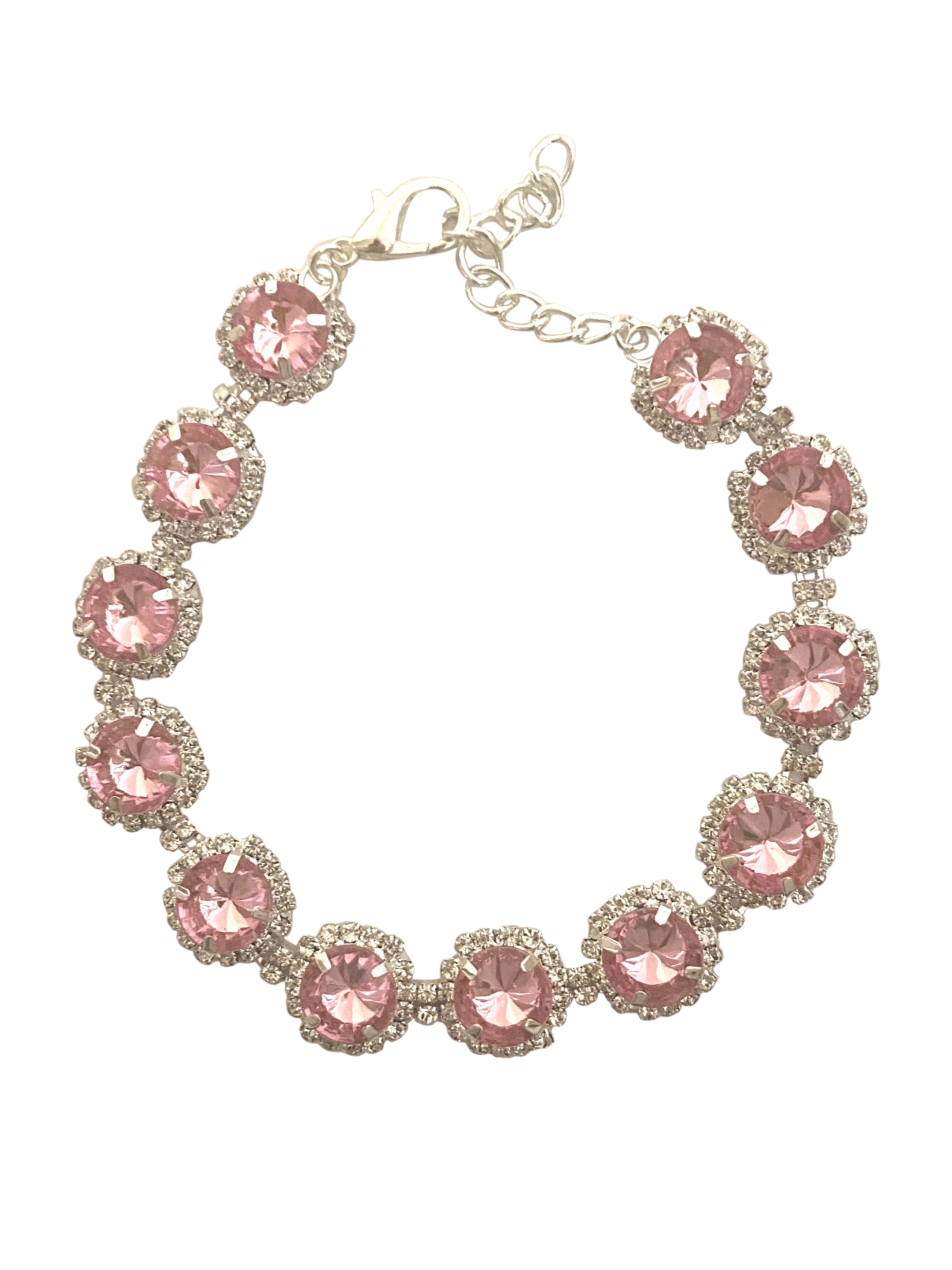 Pink Crystal Rhinestone Dog Necklace