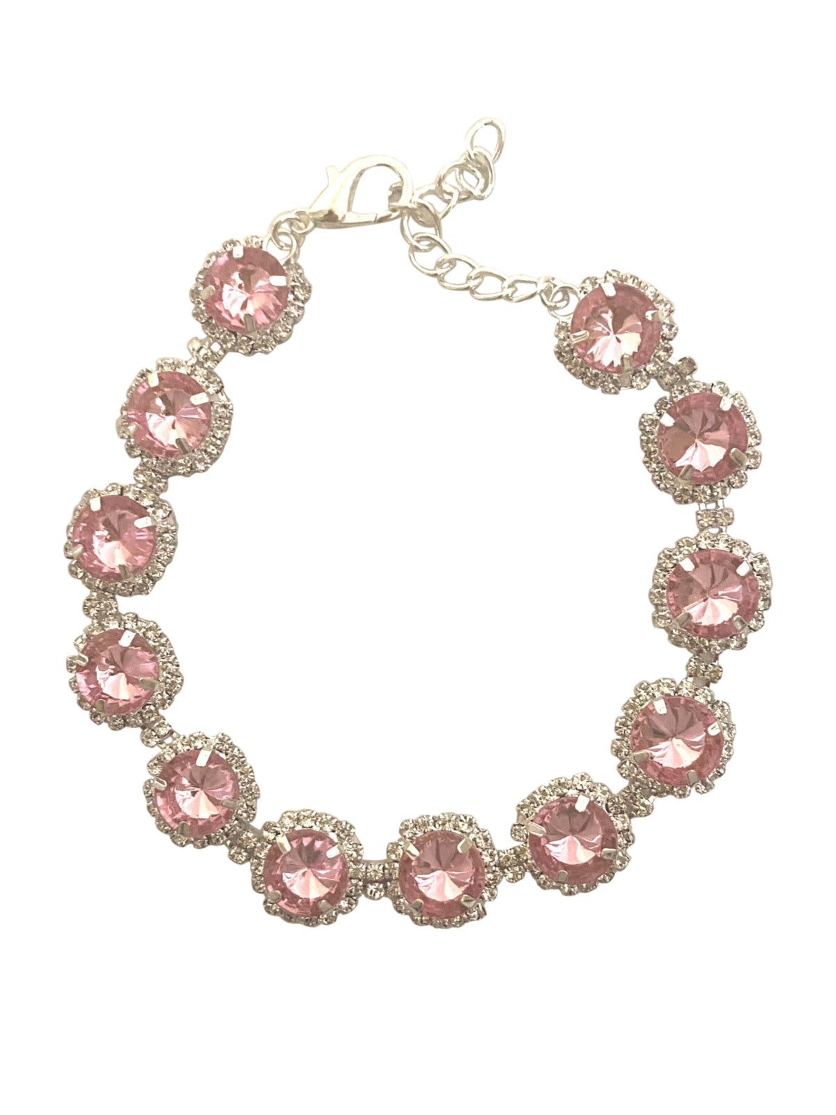 Pink Crystal Rhinestone Dog Necklace