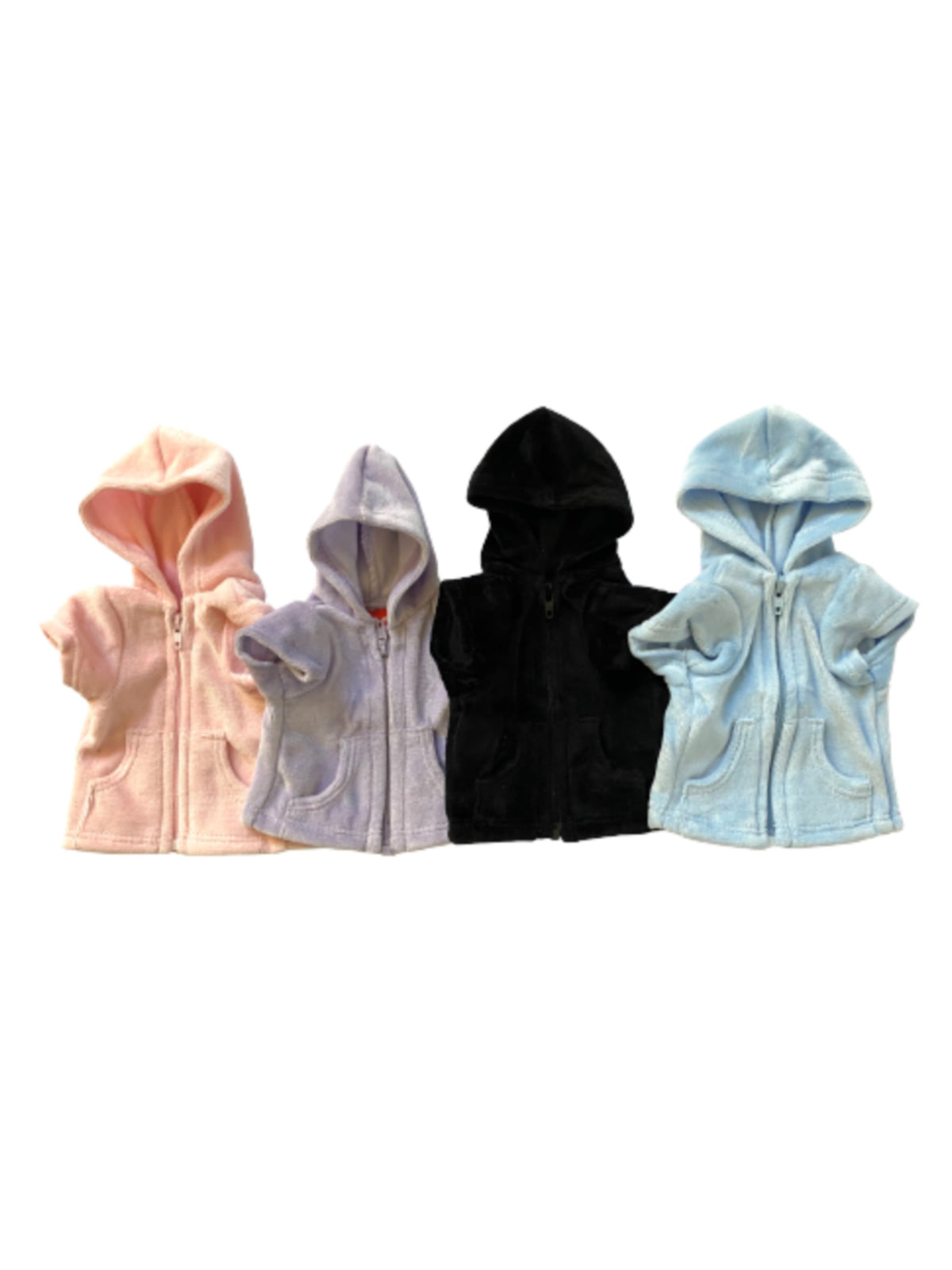 Velour Zip Front Hoodie, Red